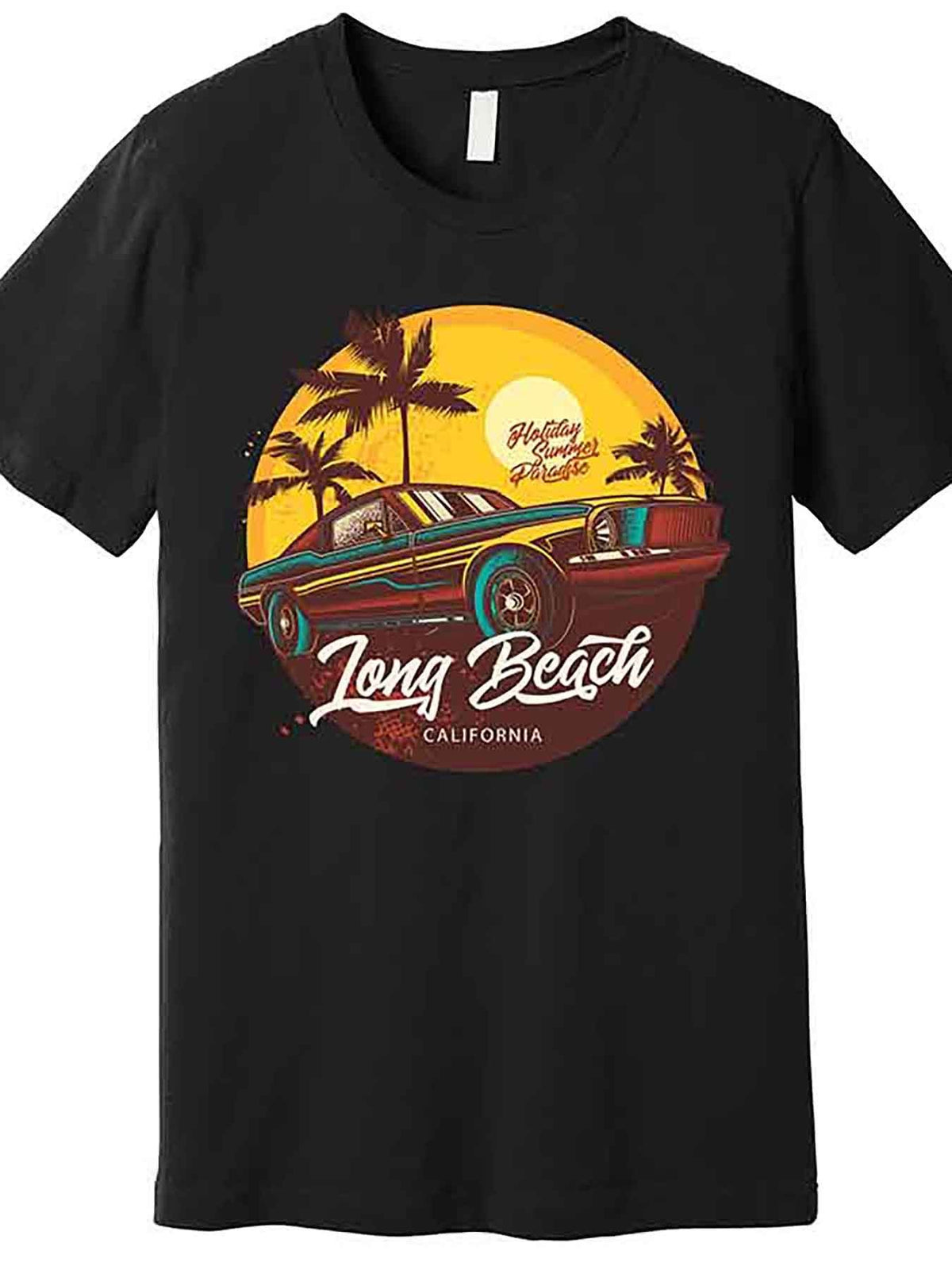 Long Beach California Premium T-Shirt 228984 funny Men'S Short Sleeve Graphic T-shirt Collection black AA