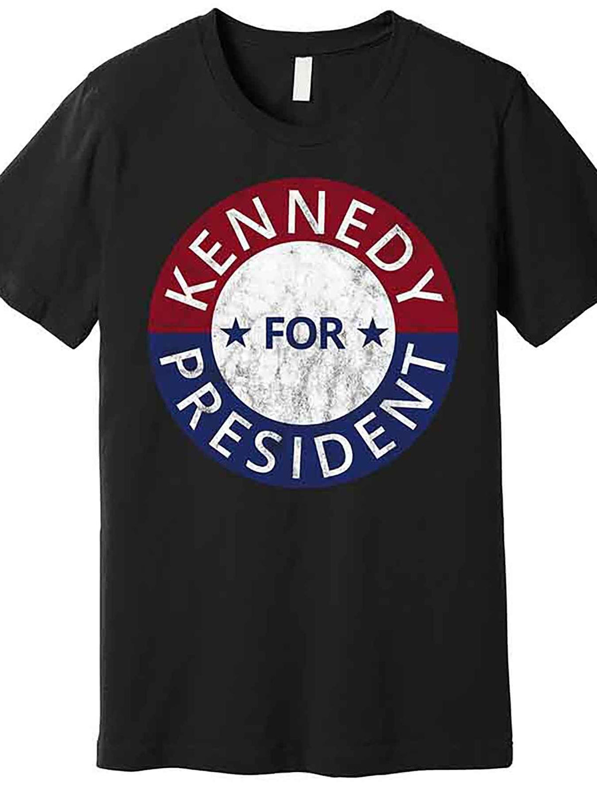 Men's Vintage Kennedy for President 2024 Graphic T-Shirt - Black Short Sleeve Casual Tee with Retro Design, Machine Washable, Comfort Fit, Retro T Shirt