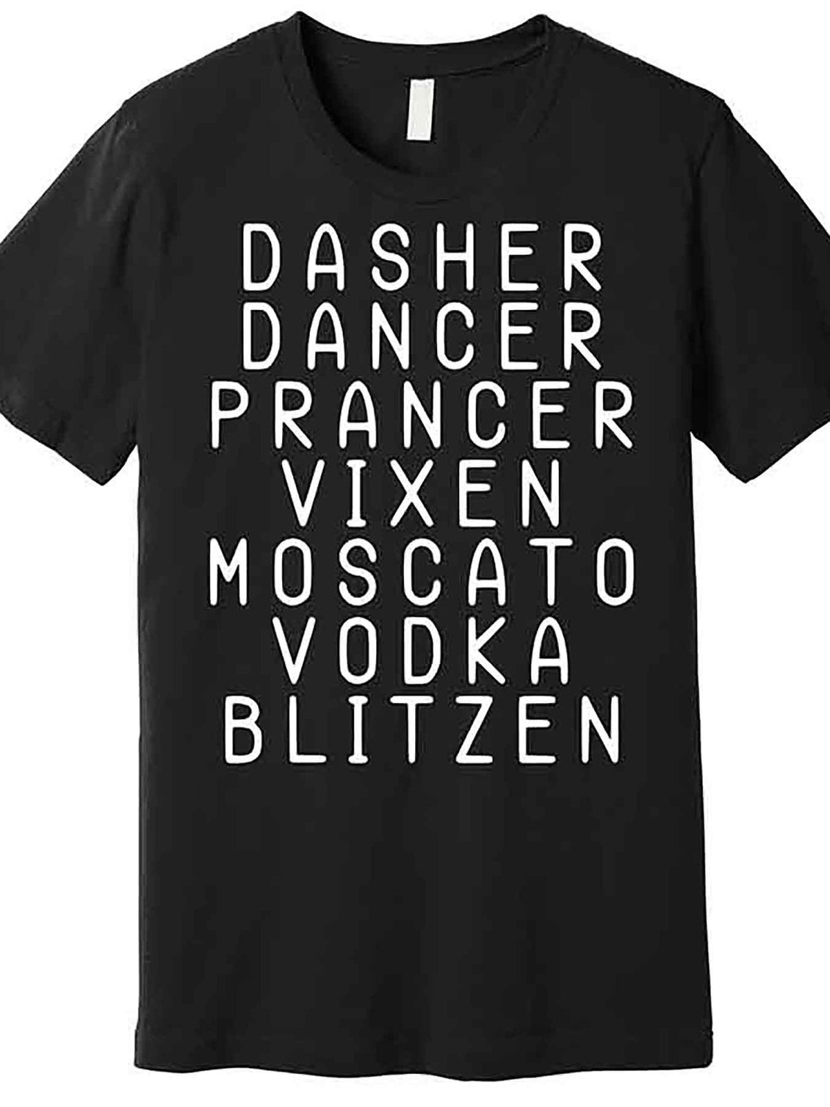 Merry Christmas Dasher Dancer Funny Holiday Premium T-Shirt 227032 funny Men'S Short Sleeve Graphic T-shirt Collection black AA