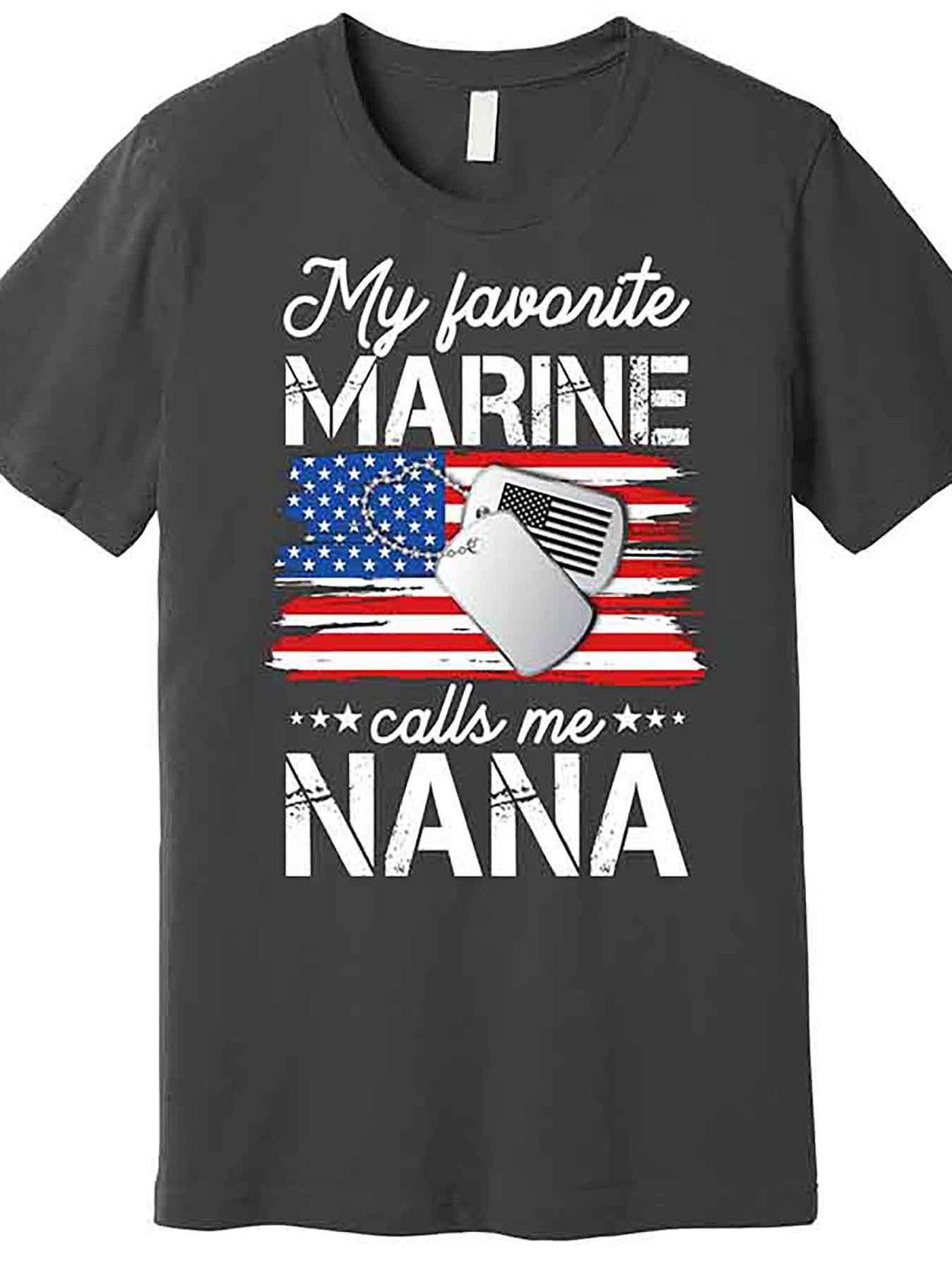 My Favorite Marine Calls Me Nana Premium T-Shirt 229150 funny Men'S Short Sleeve Graphic T-shirt Collection black AA