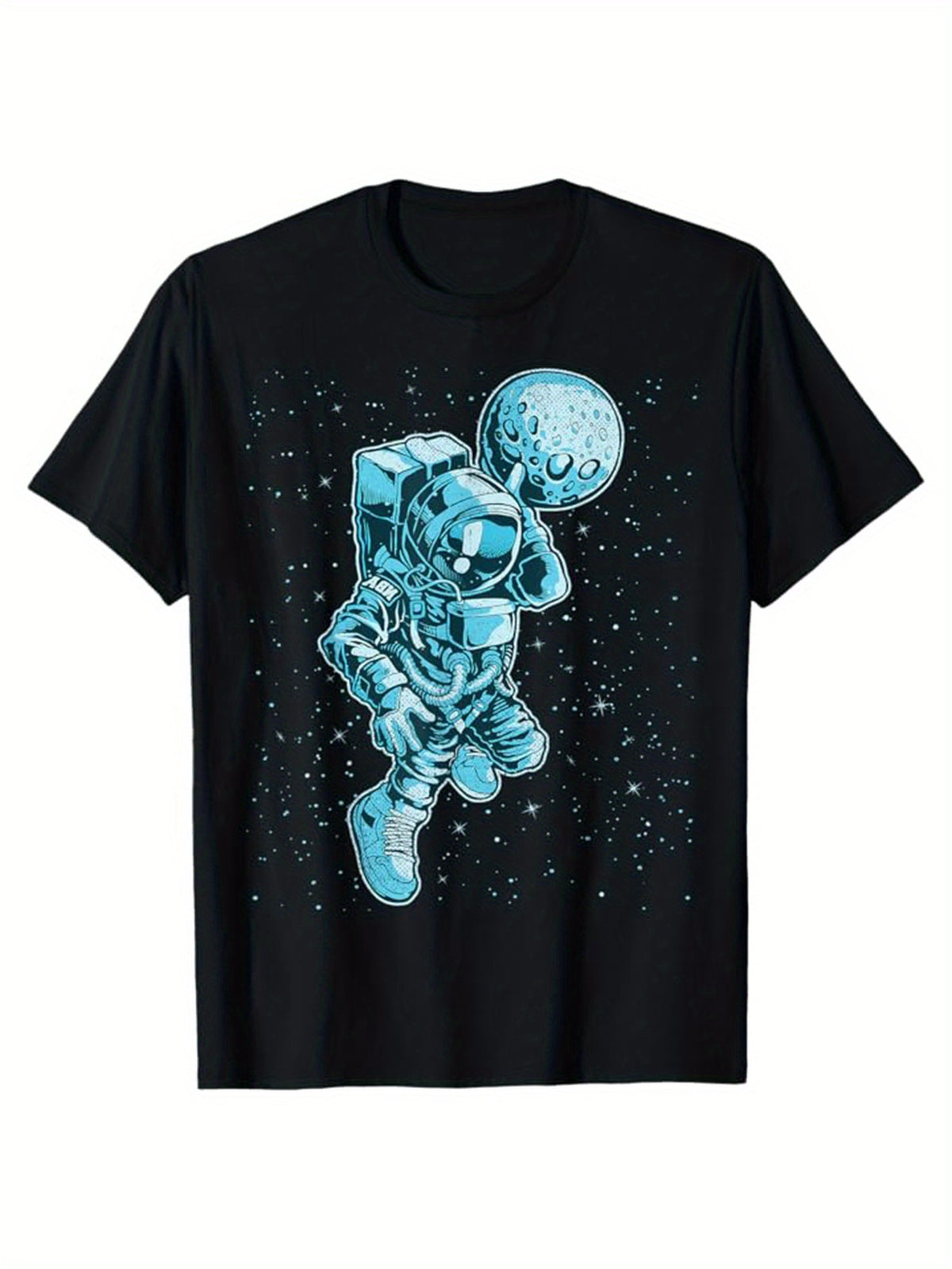 Men's 100% Cotton Astronaut Graphic Tee - Casual, Relaxed Fit with Short Sleeves, Machine Washable, All-Season Round Neck T-Shirt