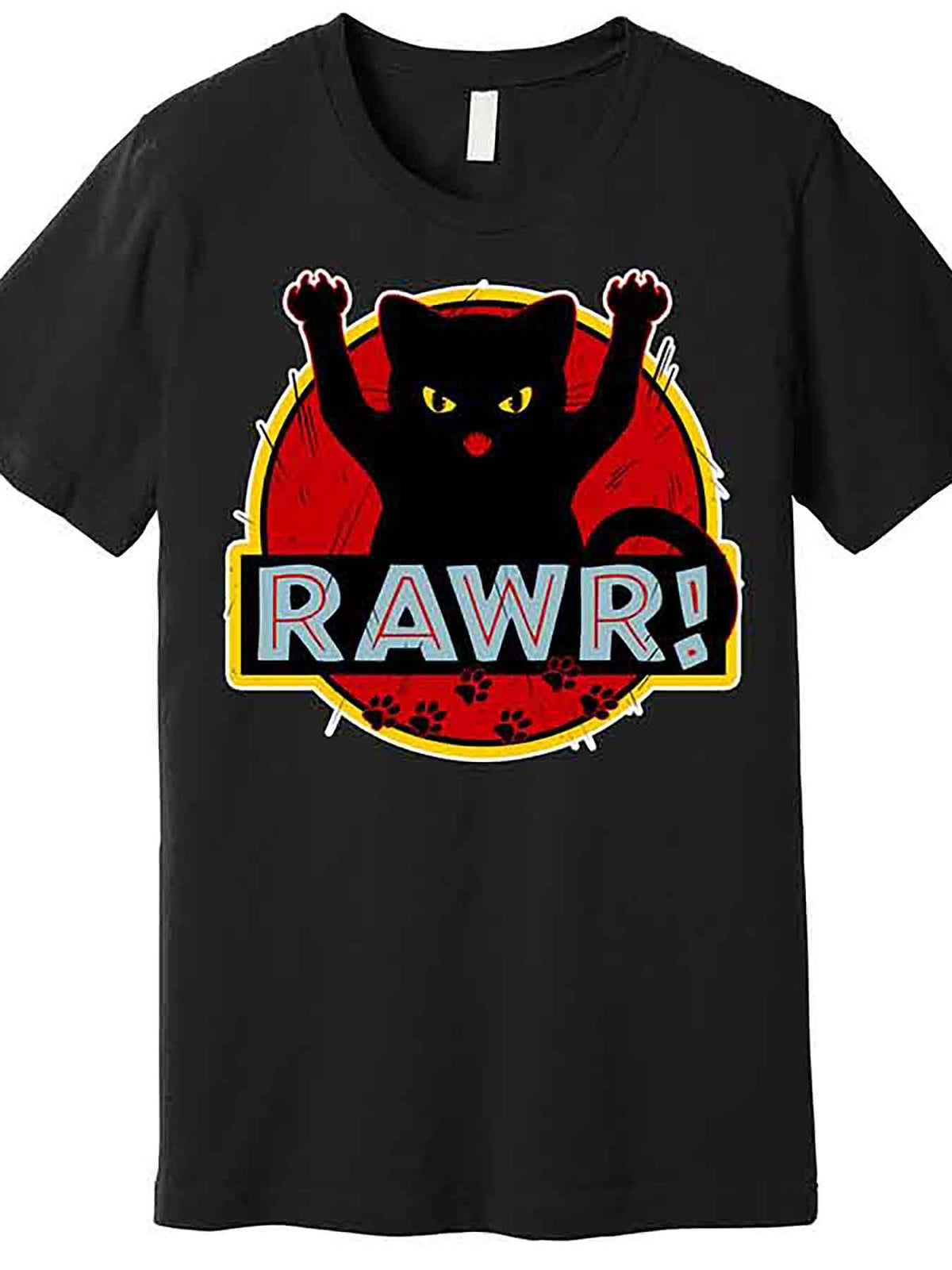 Parody Cat Rawr Logo Premium T-Shirt 226979 funny Men'S Short Sleeve Graphic T-shirt Collection black AA