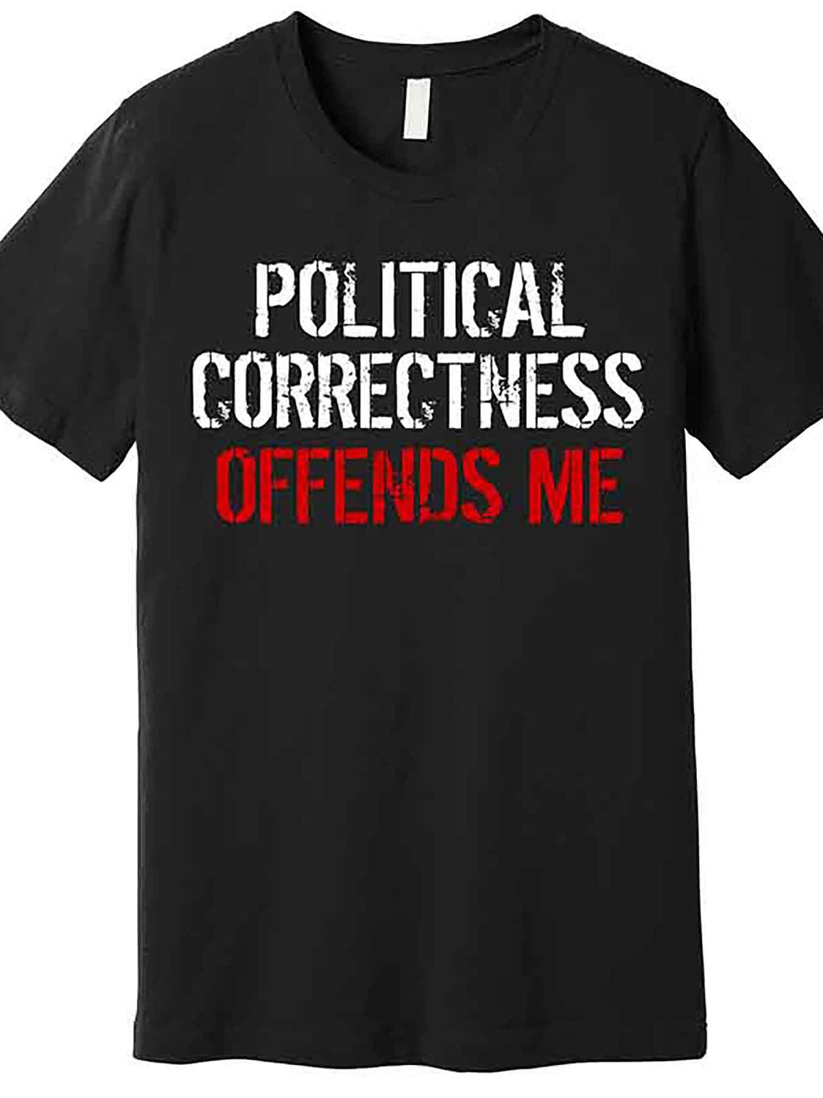 Political Corectness Offends Me Premium T-Shirt 228857 funny Men'S Short Sleeve Graphic T-shirt Collection black AA