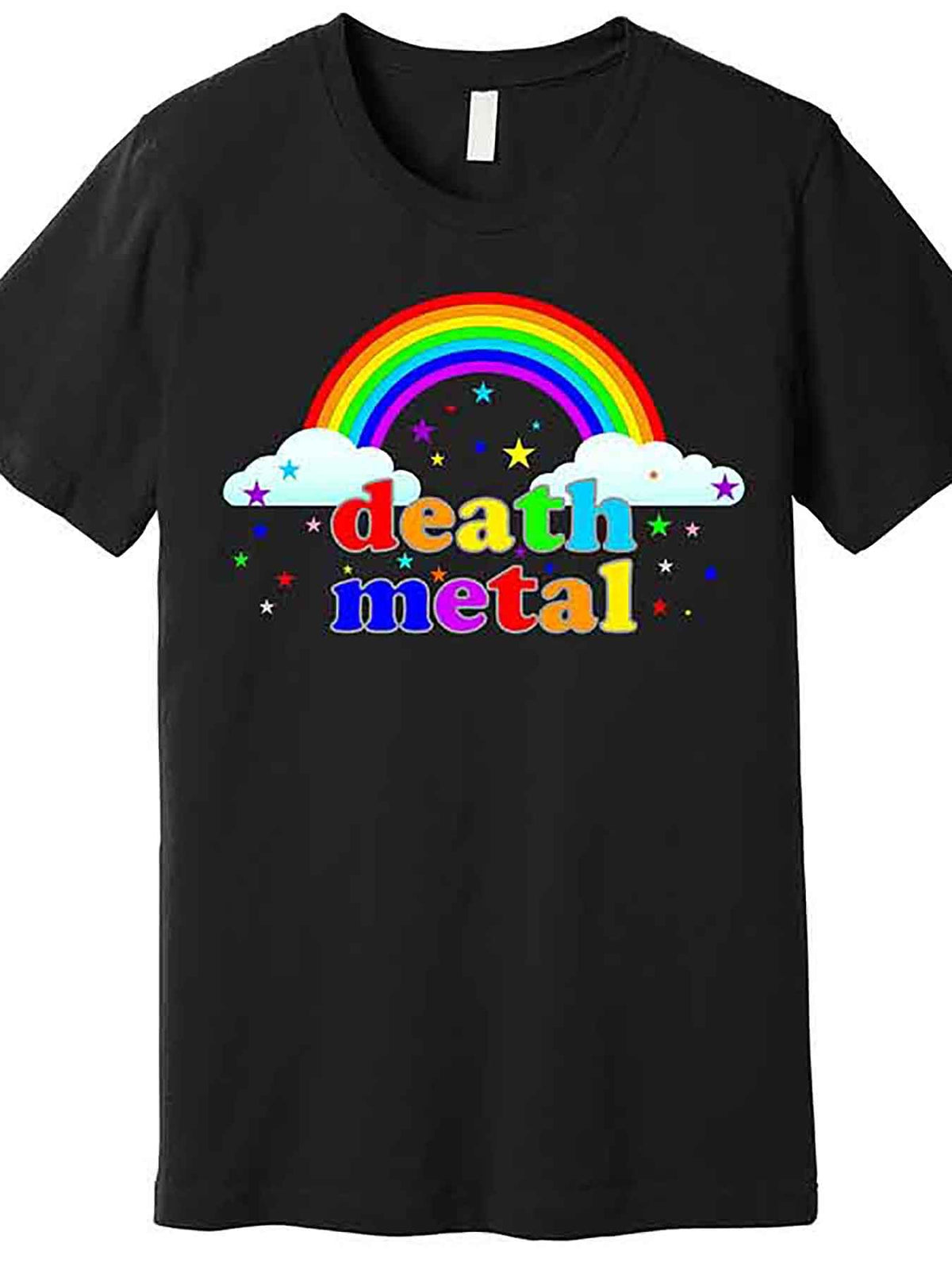 Rainbow Death Metal Logo Premium T-Shirt 228869 funny Men'S Short Sleeve Graphic T-shirt Collection black AA