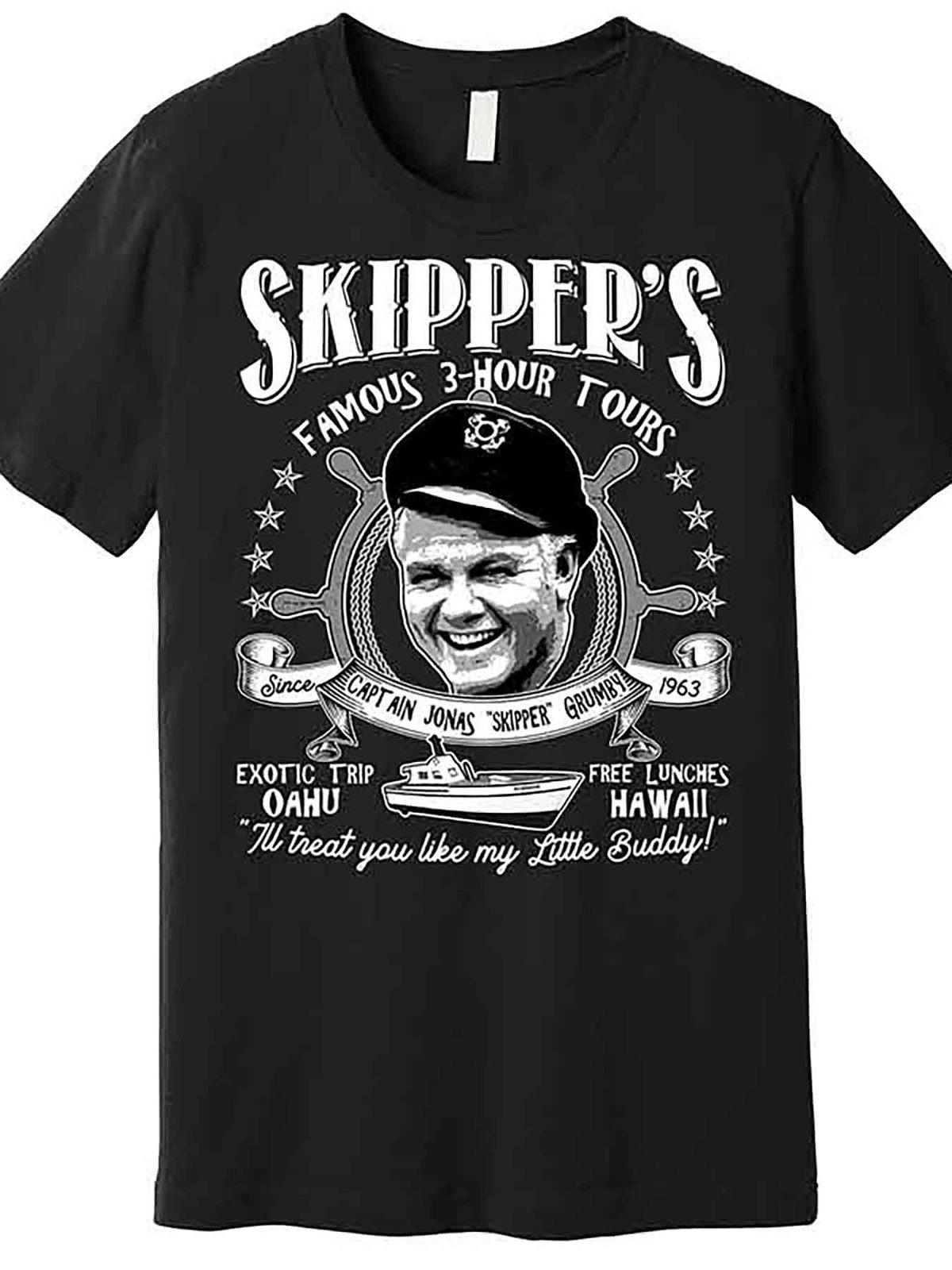 Retro Vintage Skippers Famous 3Hour Tours Premium T-Shirt 231141 funny Men’s Short Sleeve Graphic T-shirt Collection black AA