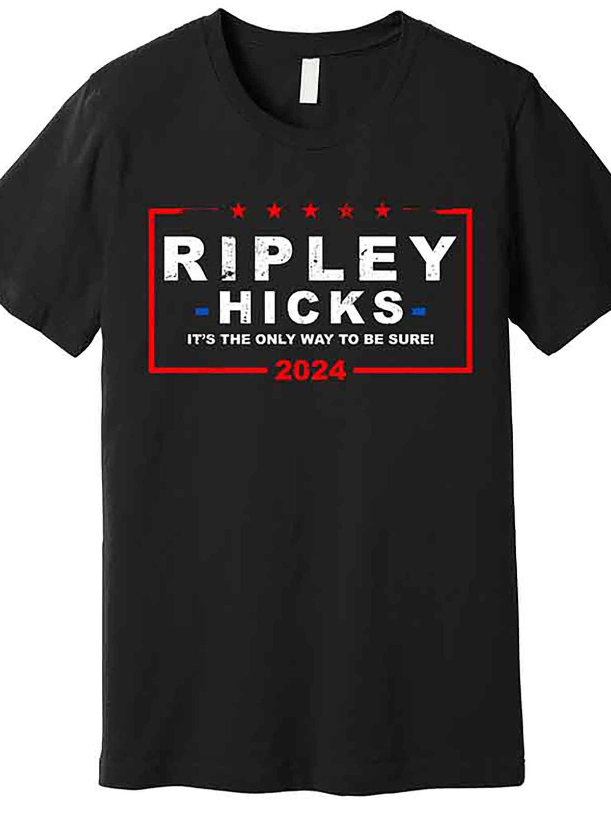 [Outdoor Adventures] Ripley Hicks 2024 Graphic T-Shirt - Funny Men’s Short Sleeve Cotton Tee, Black with Patriotic Stars & Stripes Design, Casual Round Neck, Machine Washable