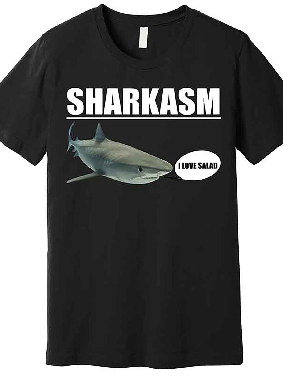 Sharkasm Funny Shark I Love Salad Premium T-Shirt 229056 funny Men'S Short Sleeve Graphic T-shirt Collection black AA