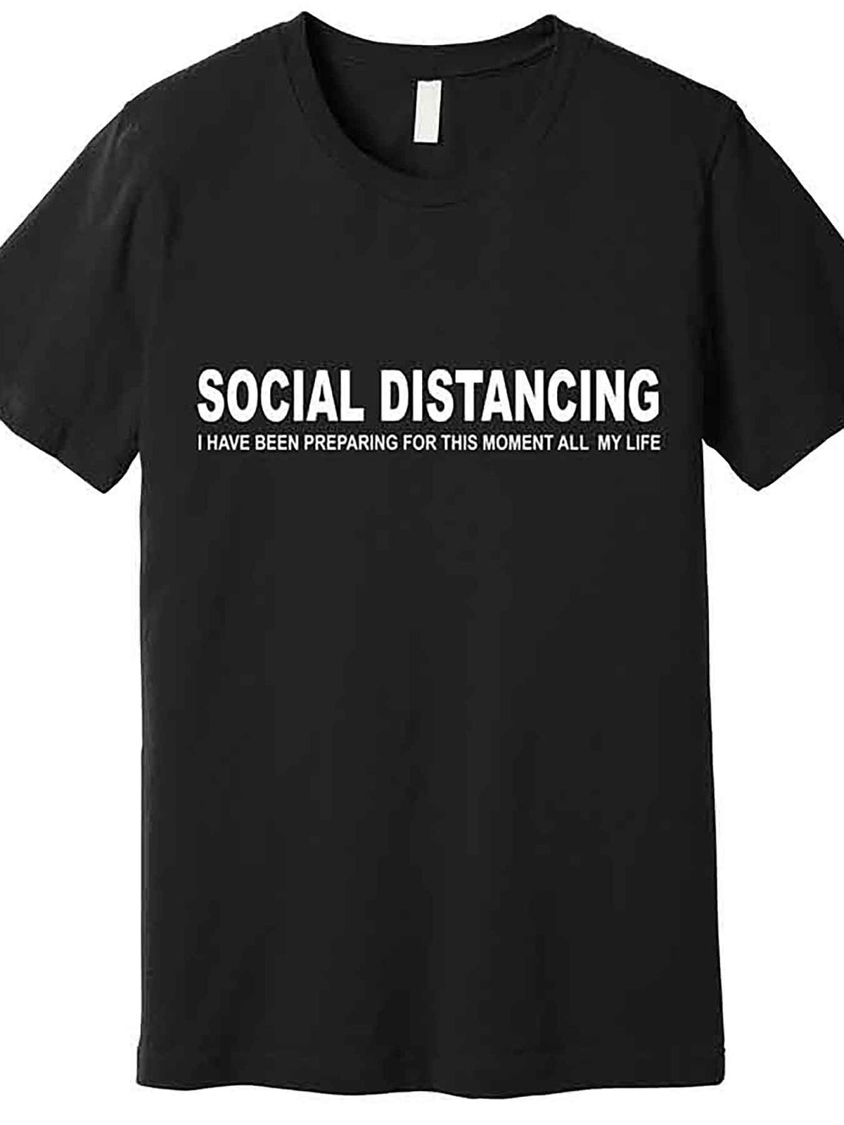Social Distancing Funny Flu Virus Premium T-Shirt 231229 funny Men'S Short Sleeve Graphic T-shirt Collection black AA