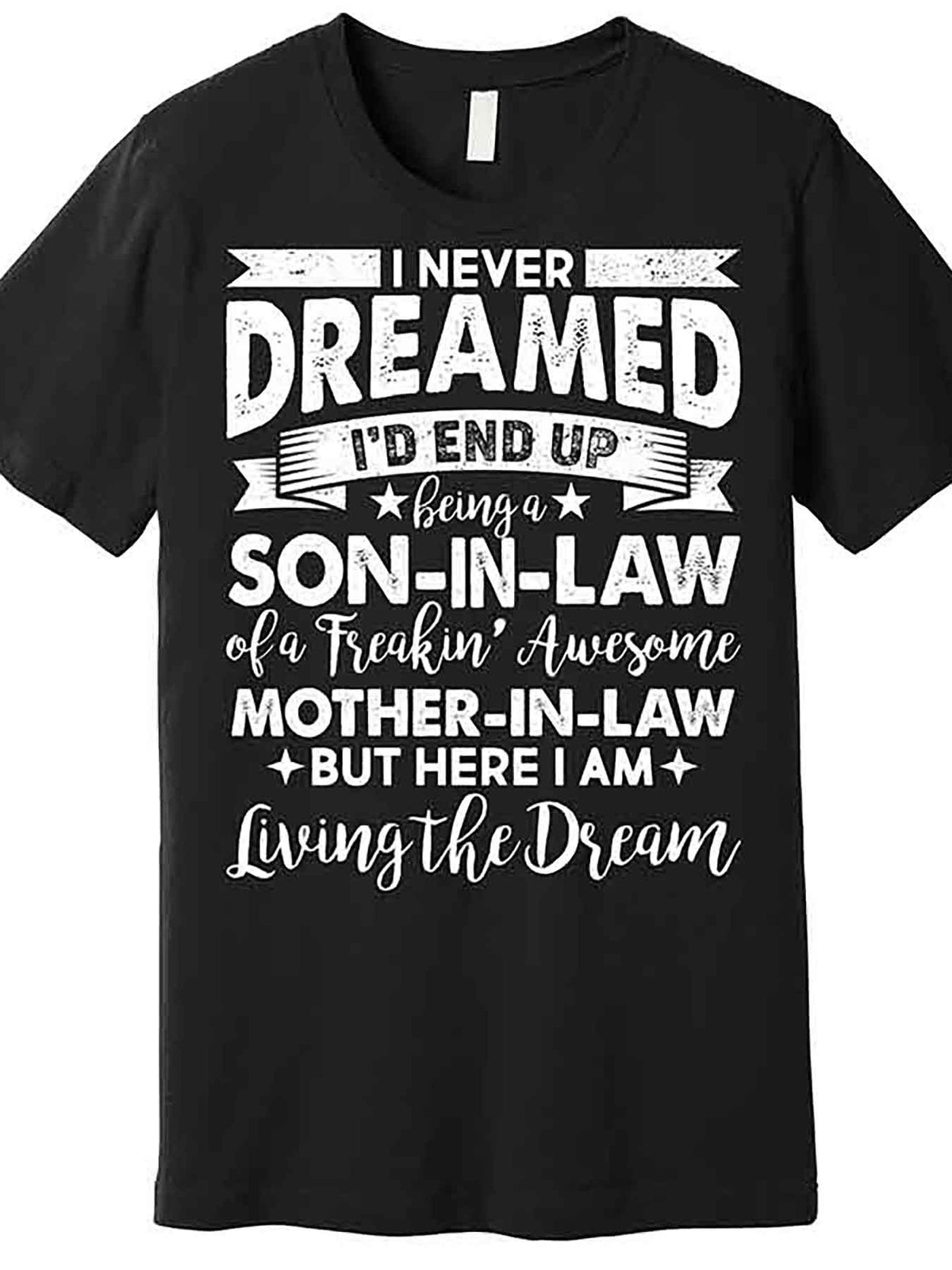 Funny Son-in-Law Graphic T-Shirt - "Freakin’ Awesome Mother-in-Law" Design, Men’s Short Sleeve Black Cotton Tee, Casual & Comfortable Fit, Machine Washable, Gift for Soninlaw | Playful Message Tee | Medium Stretch Fabric, Favorite Son T Shirt