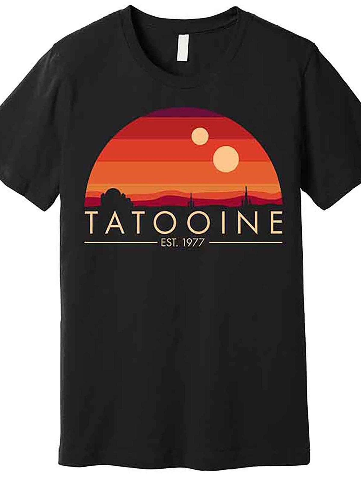 Tatooine Retro Sunset Logo EST 1977 Premium T-Shirt 228148 funny Men'S Short Sleeve Graphic T-shirt Collection black AA