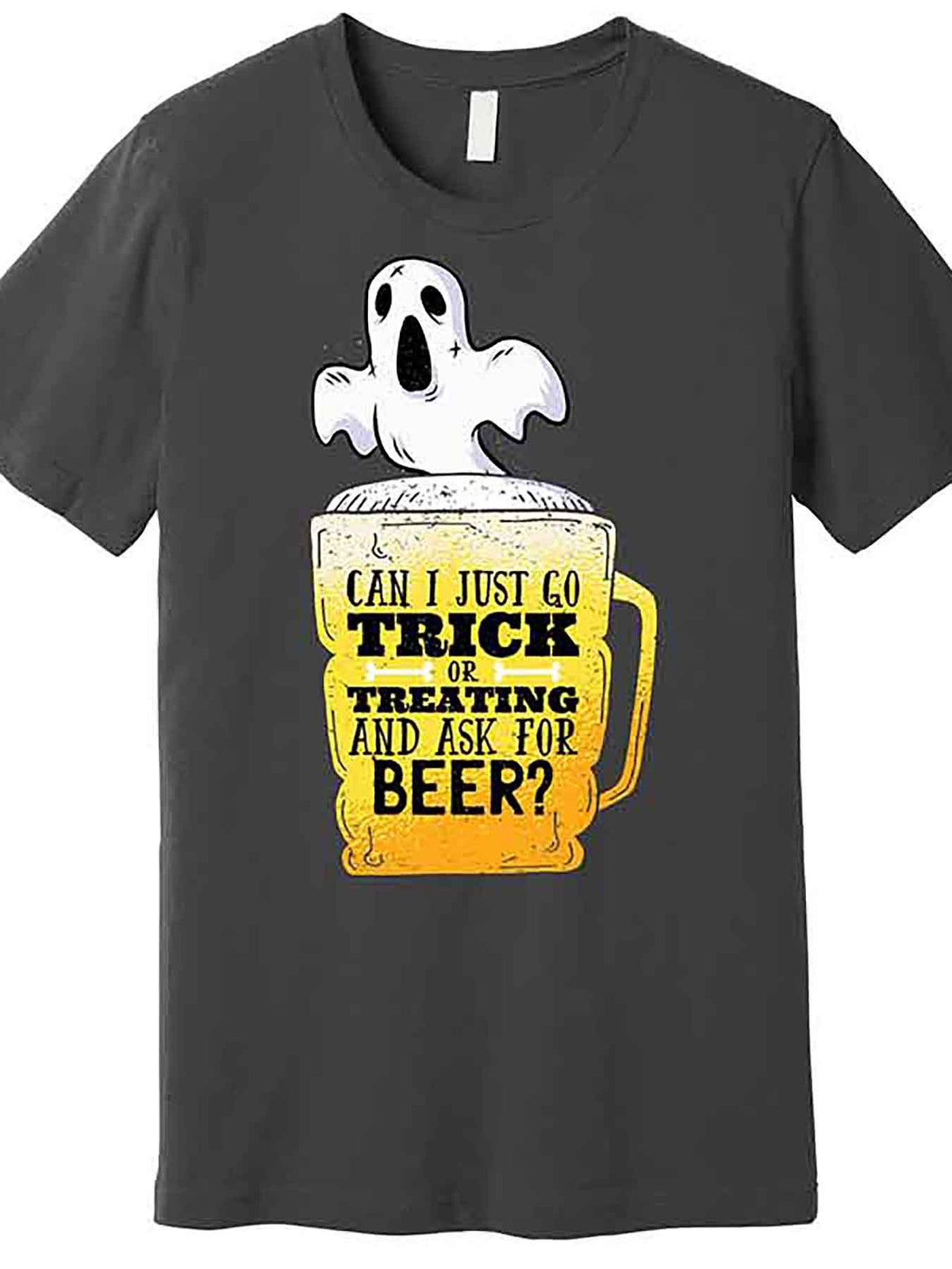Trick Or Treating Beer Funny Premium T-Shirt 231202 funny Men'S Short Sleeve Graphic T-shirt Collection black AA