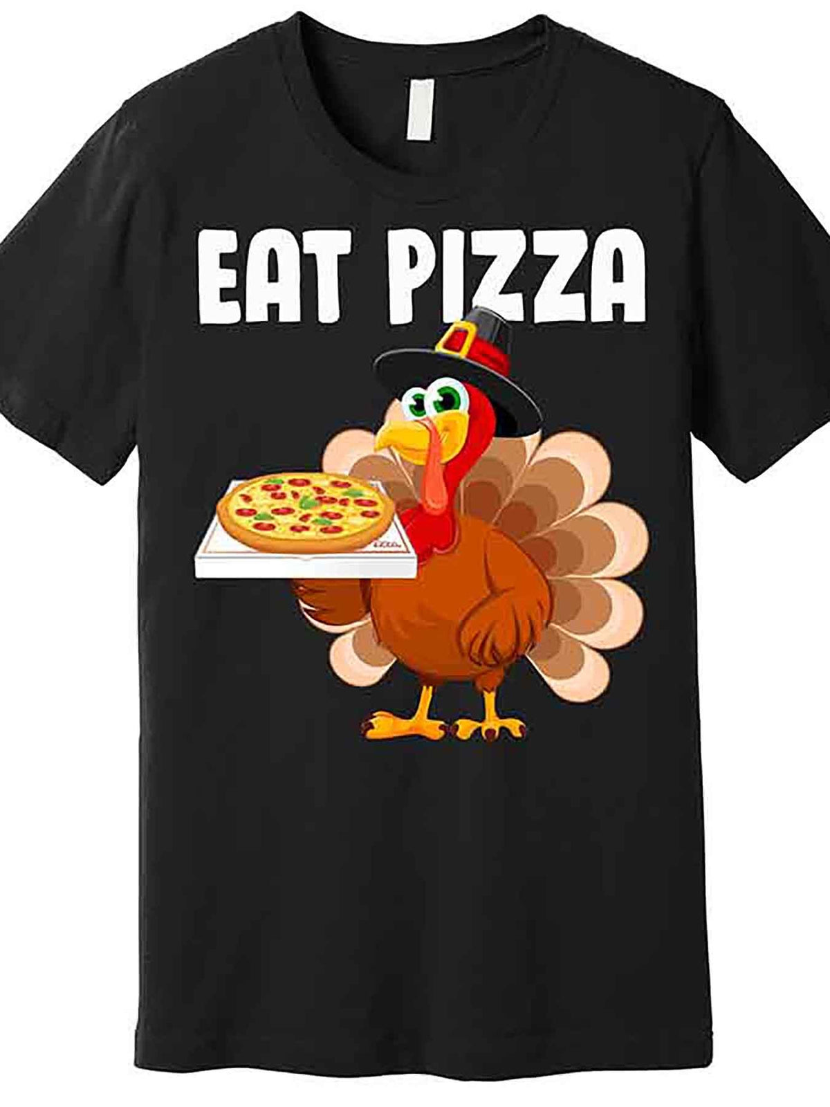Turkey Eat Pizza Funny Premium T-Shirt 227172 funny Men'S Short Sleeve Graphic T-shirt Collection black AA