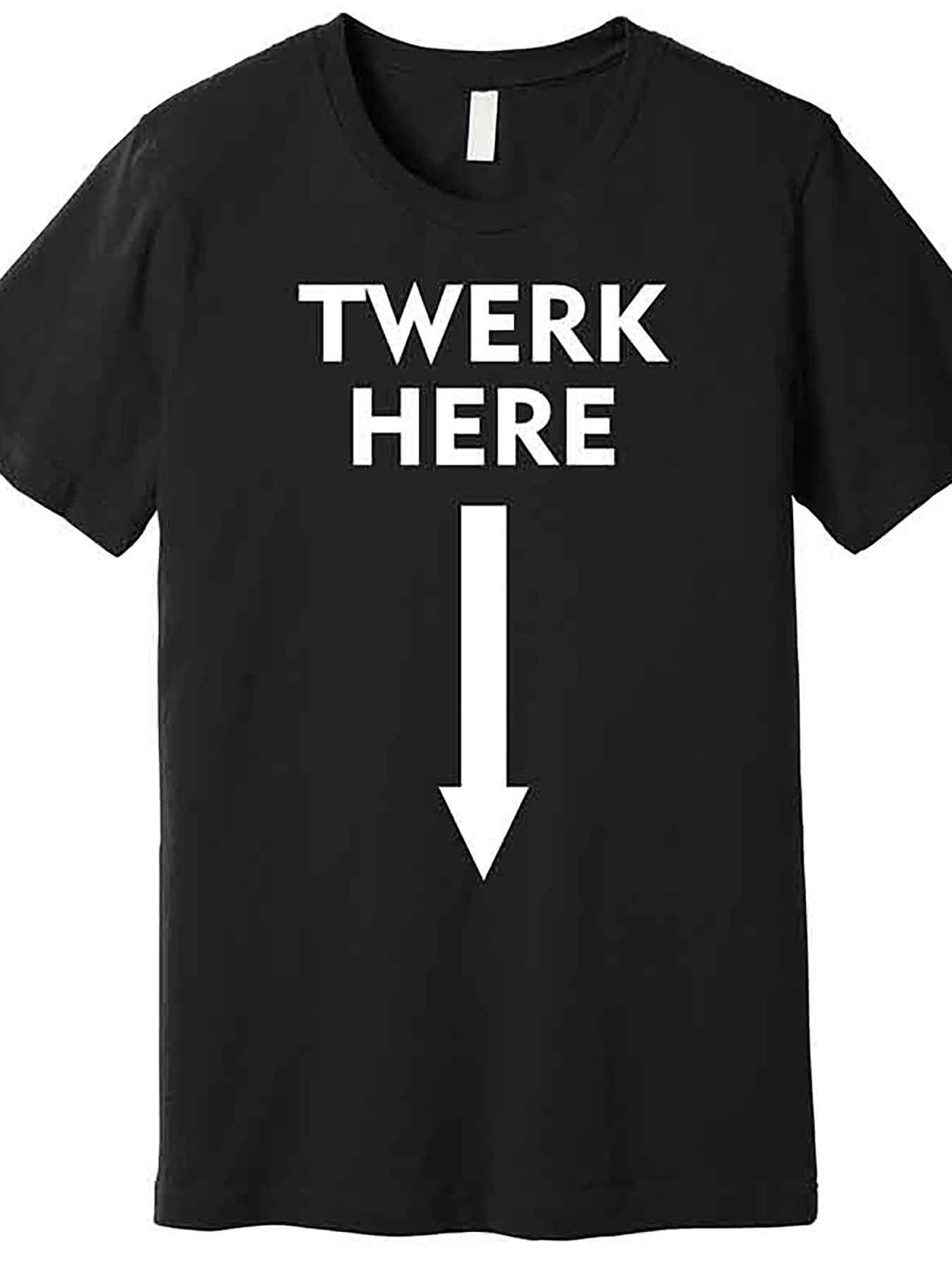 Twerk Here Funny Arrow Premium T-Shirt 229604 funny Men'S Short Sleeve Graphic T-shirt Collection black AA