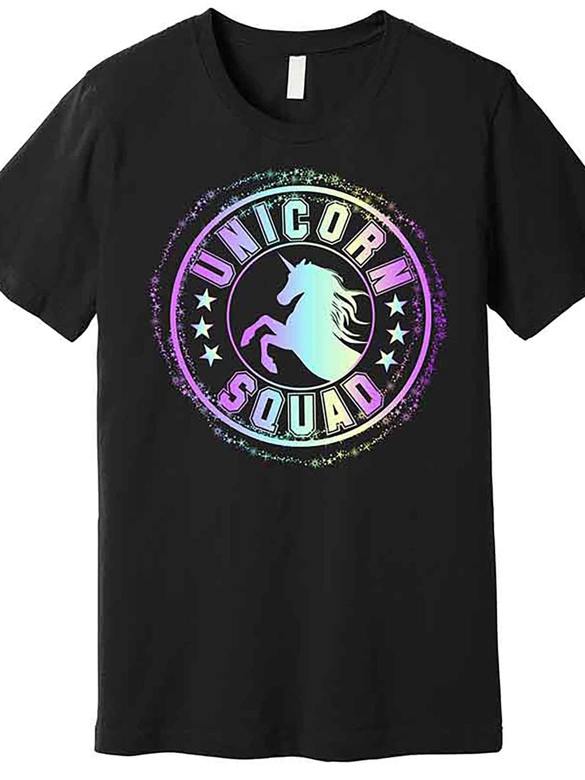 Unicorn Squad Holographic Premium T-Shirt 227546 funny Men'S Short Sleeve Graphic T-shirt Collection black AA