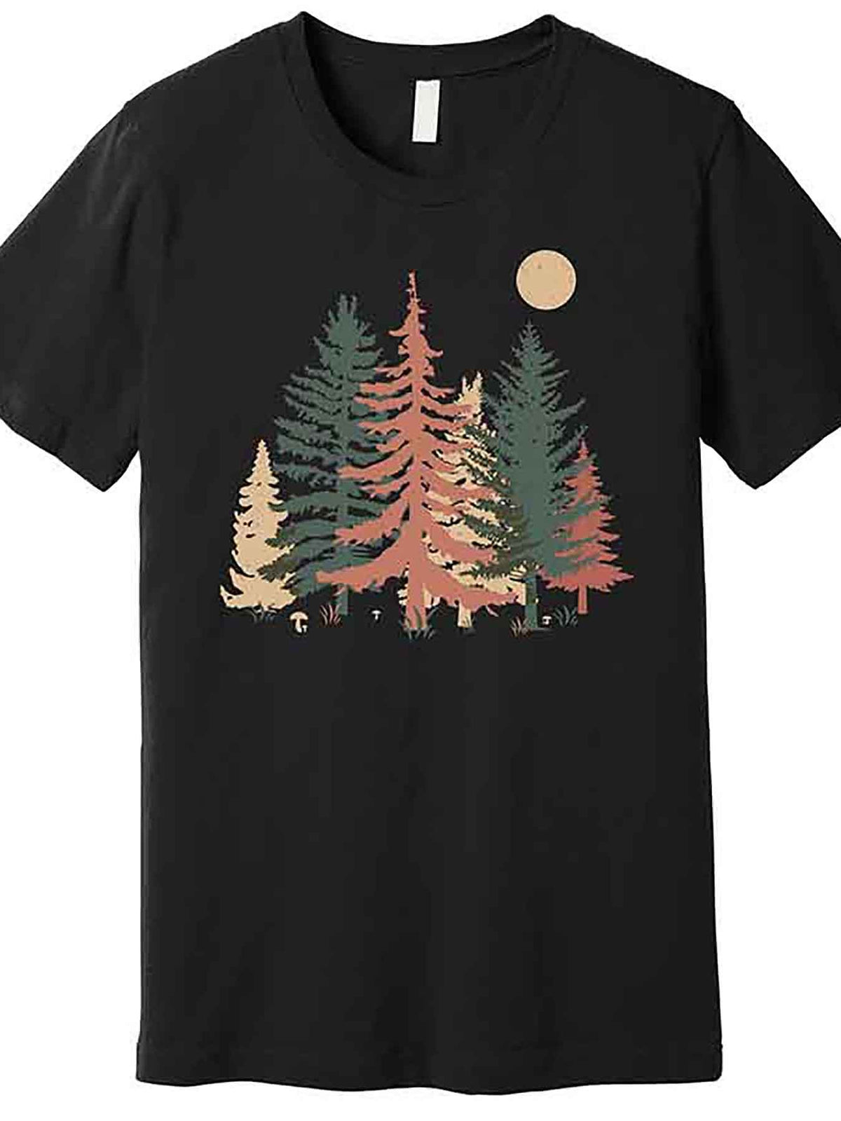 Vintage Colors Pine Tree Forest Premium T-Shirt 231155 funny Men'S Short Sleeve Graphic T-shirt Collection black AA