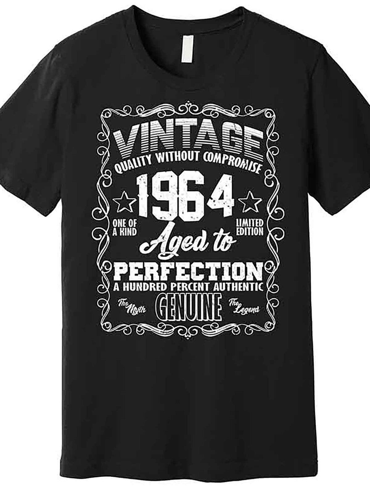 Vintage Quality Without Compromise Aged To Perfection 1964 60th Birthday Premium T-Shirt 229562 funny Men'S Short Sleeve Graphic T-shirt Collection black AA