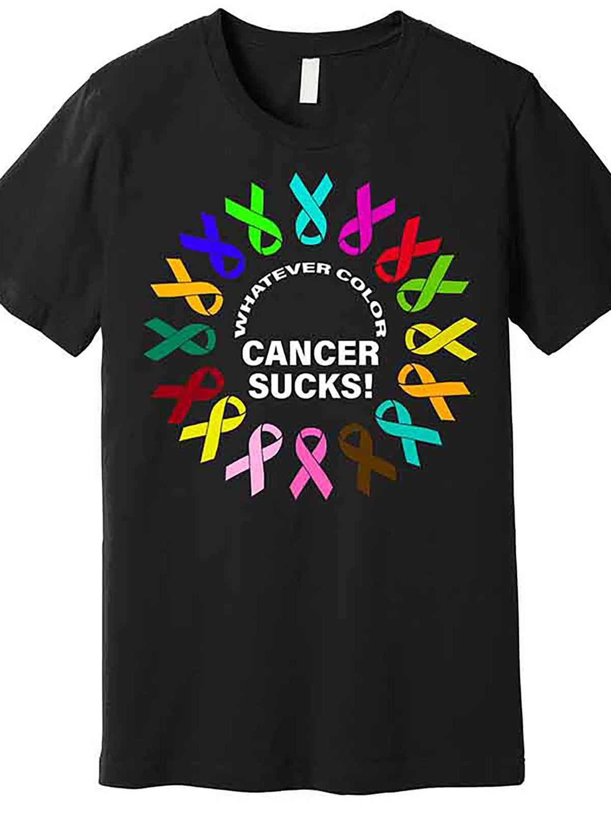 Whatever Color Cancer Sucks! Premium T-Shirt 230863 funny Men'S Short Sleeve Graphic T-shirt Collection black AA