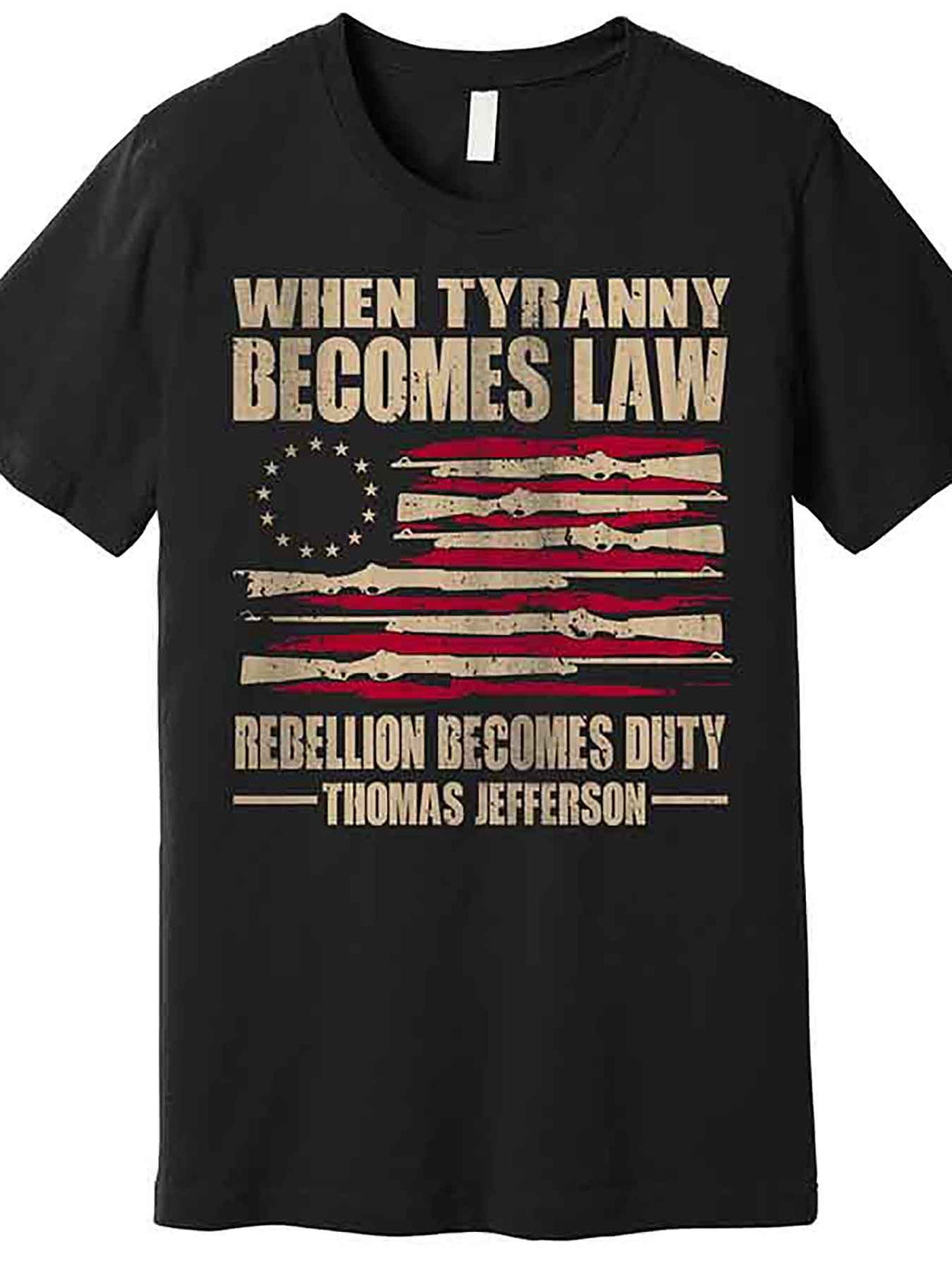 When Tyranny Becomes Law Rebellion Becomes Duty Premium T-Shirt 230289 funny Men’s Short Sleeve Graphic T-shirt Collection black AA