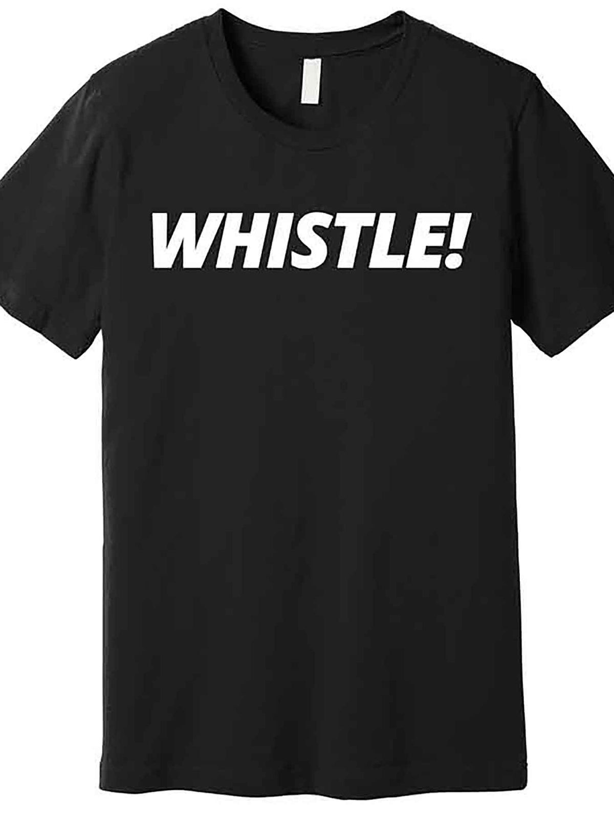 Men's Casual Crew Neck T-Shirt with "Whistle" Applique - 100% Cotton, Medium Stretch, Solid Color, Regular Fit, Woven Fabric, 180gsm - Funny Graphic Tee for Casual Attire