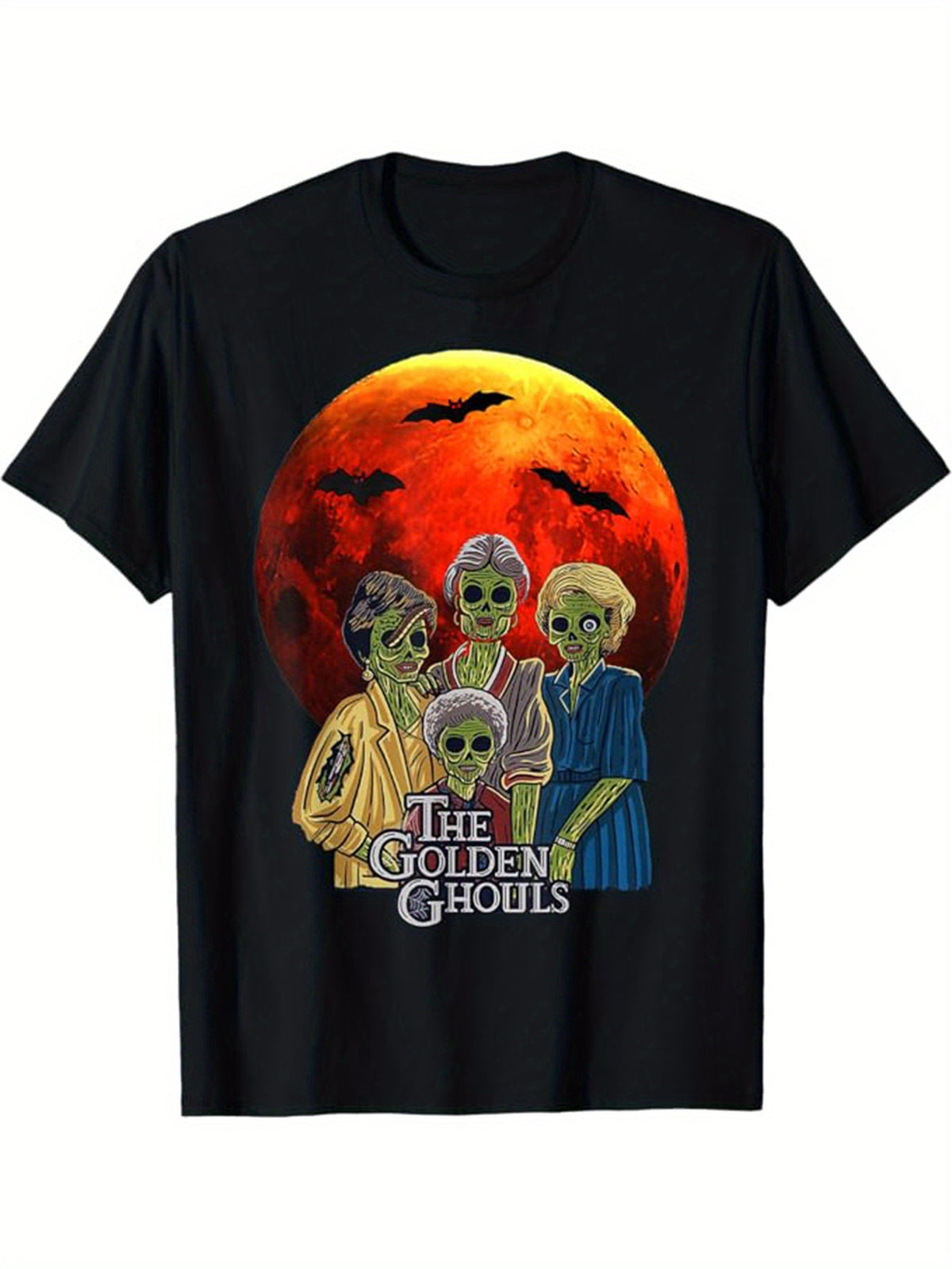 Halloween Print Men's Cotton Top, Casual Short Sleeve Crew Neck T-shirt, Men's Clothing For Outdoor