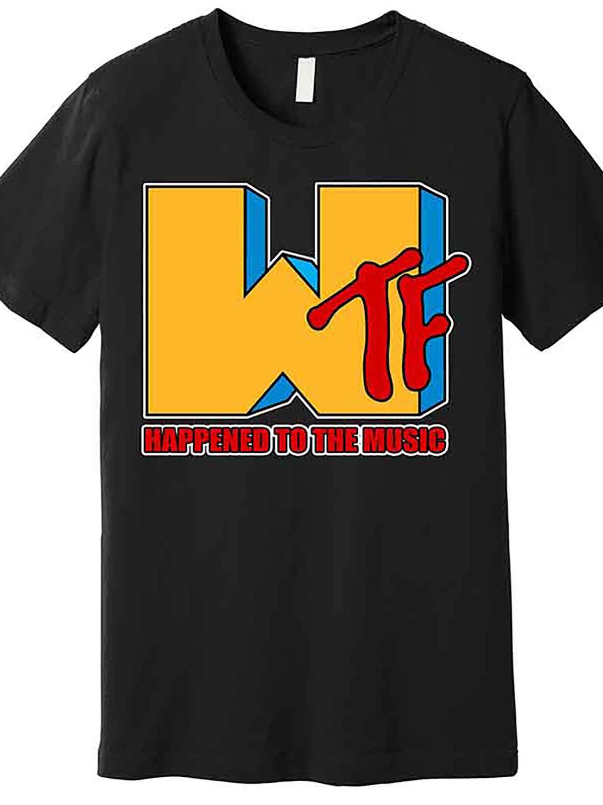 WTF Happened To The Music Funny Premium T-Shirt 230652 funny Men'S Short Sleeve Graphic T-shirt Collection black AA
