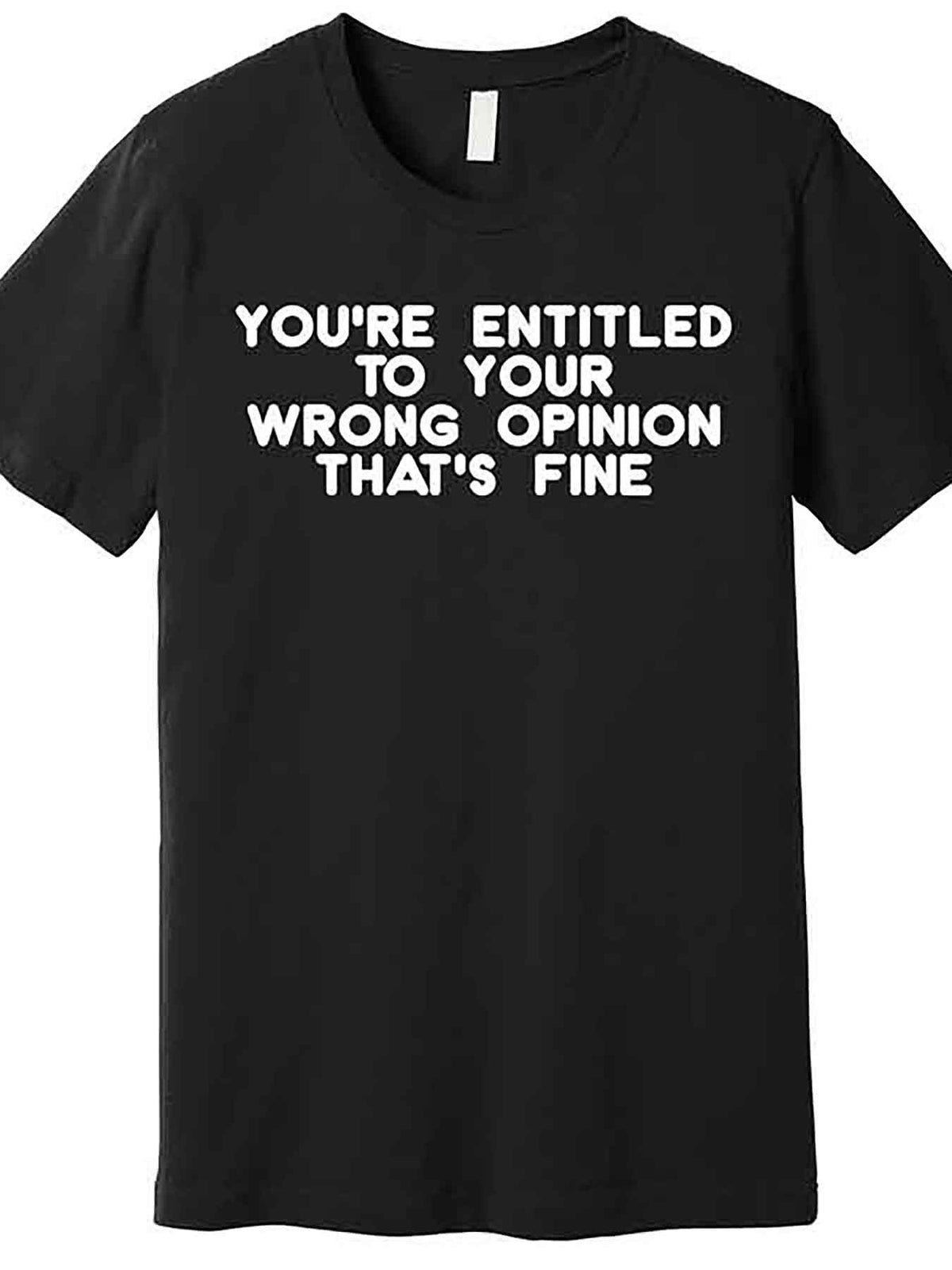 Youre Entitled To Your Wrong Opinion Thats Fine Funny Gift Premium T-Shirt 230219 funny Men'S Short Sleeve Graphic T-shirt Collection black AA