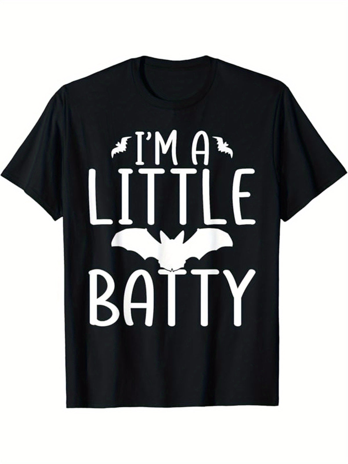 Men's Bat Print Cotton T-shirt, Casual Short Sleeve Crew Neck T-shirt, Men's Tee For Outdoor