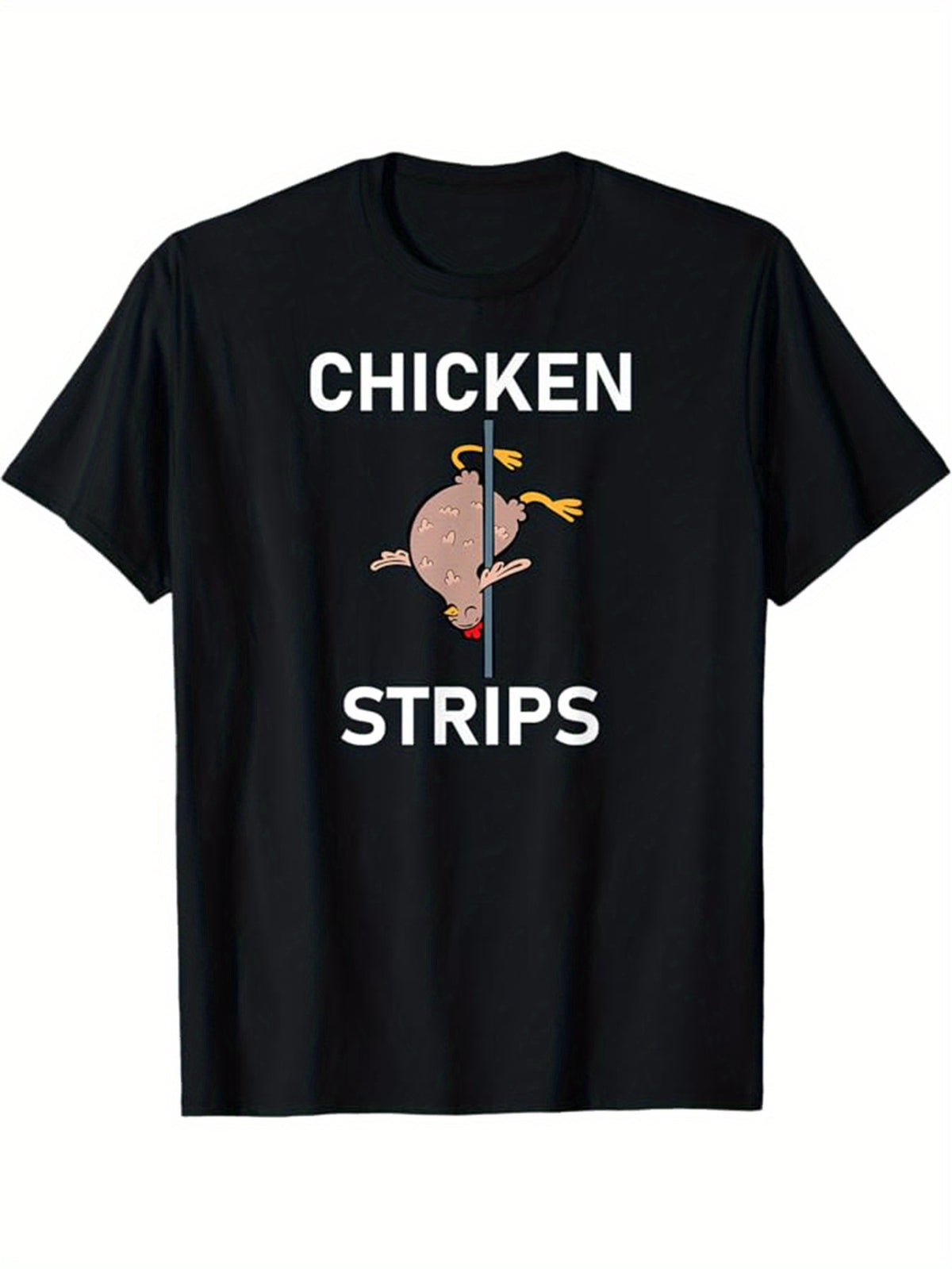 Chicken Print Men's Cotton T-shirt, Casual Short Sleeve Crew Neck T-shirt, Men's Tee For Outdoor