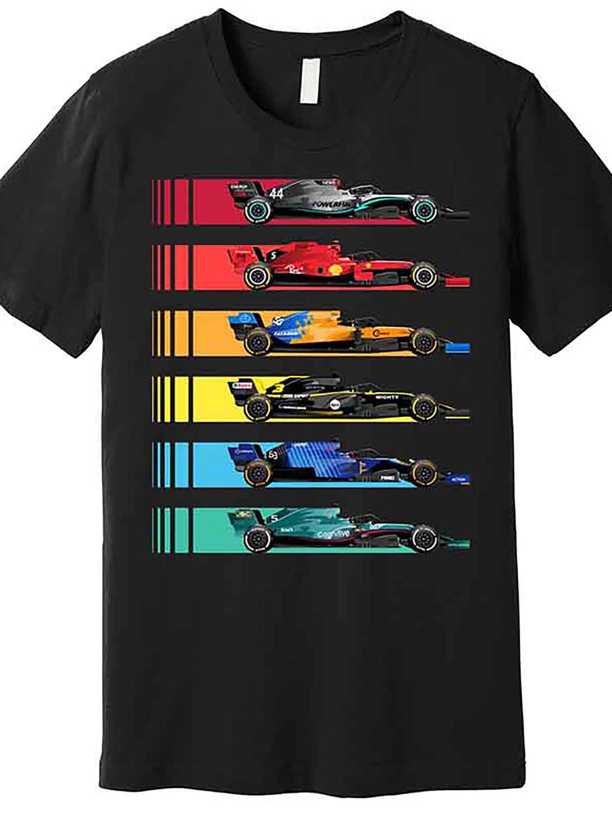 229567 F1 Race Premium Black AA Short Sleeve Funny Men's Graphic T-Shirt