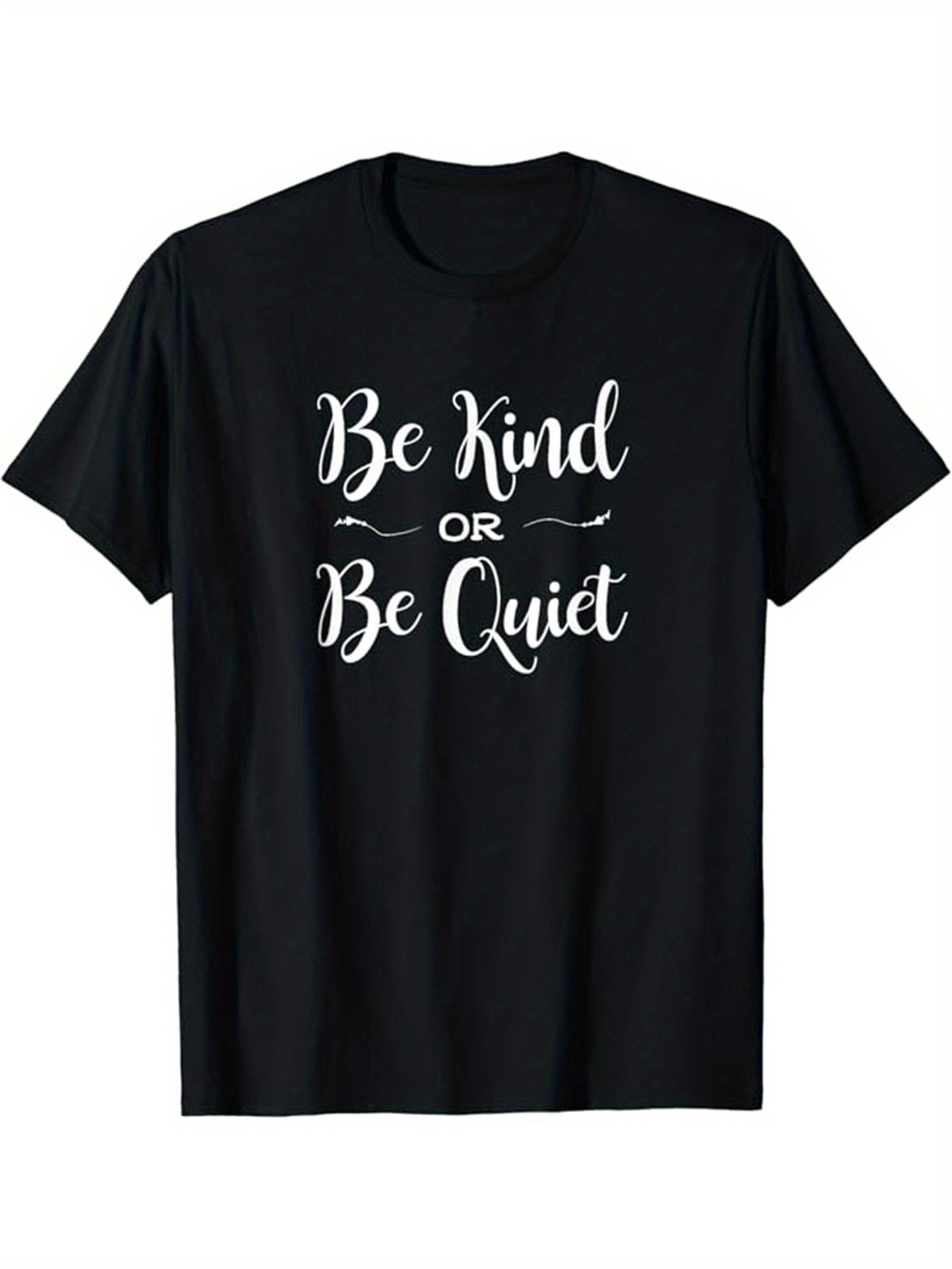 Be Kind Print Men's Cotton T-shirt, Casual Short Sleeve Crew Neck T-shirt, Men's Tee For Outdoor