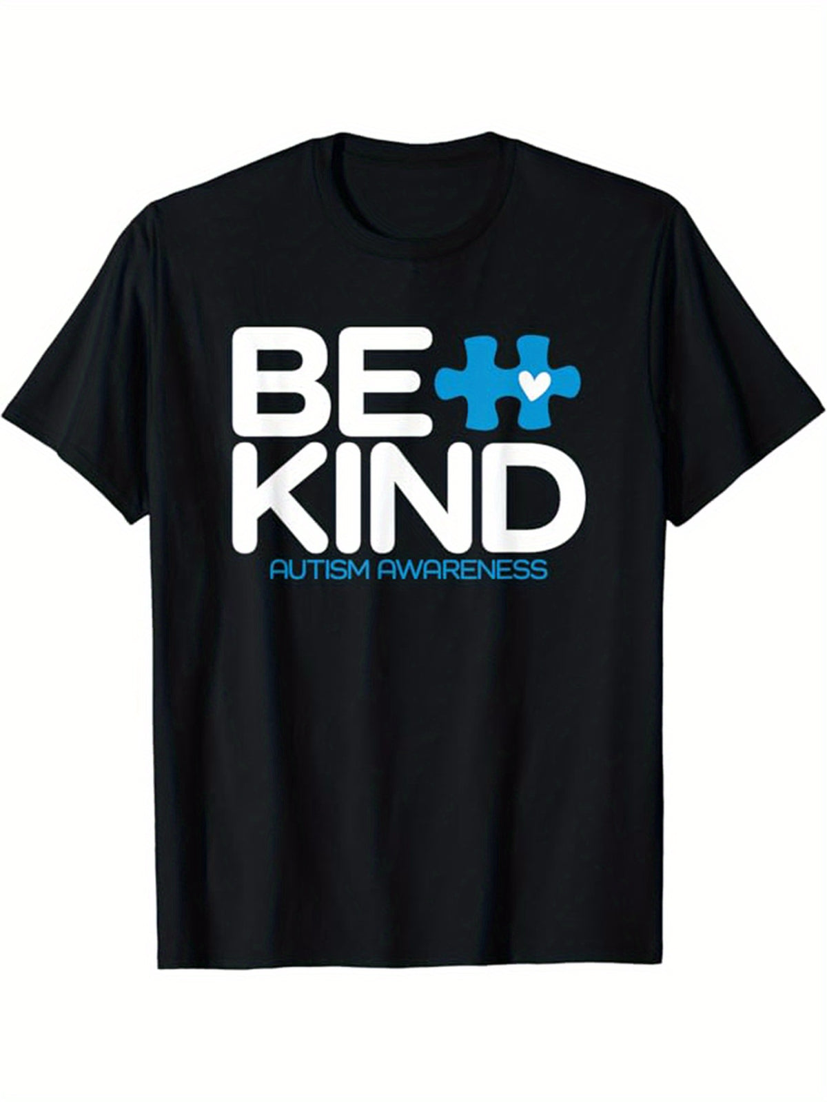 Be Kind Print Men's Cotton T-shirt, Casual Short Sleeve Crew Neck T-shirt, Men's Tee For Outdoor
