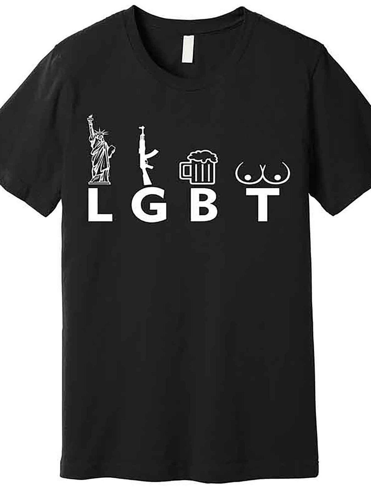 LGTB Lady Liberty Guns Beer Tits Funny Premium T-Shirt 228959 funny Men'S Short Sleeve Graphic T-shirt Collection black AA
