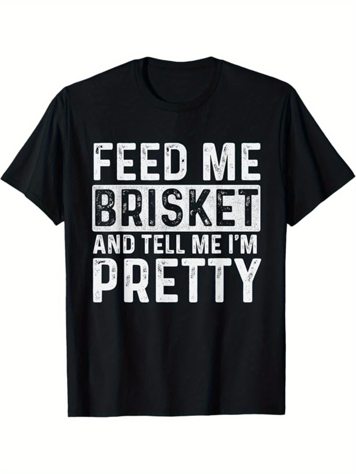 Funny BBQ Printed Men's Cotton Graphic T-shirt, Casual Short Sleeve Crew Neck T-shirt, Men's Tee For Outdoor