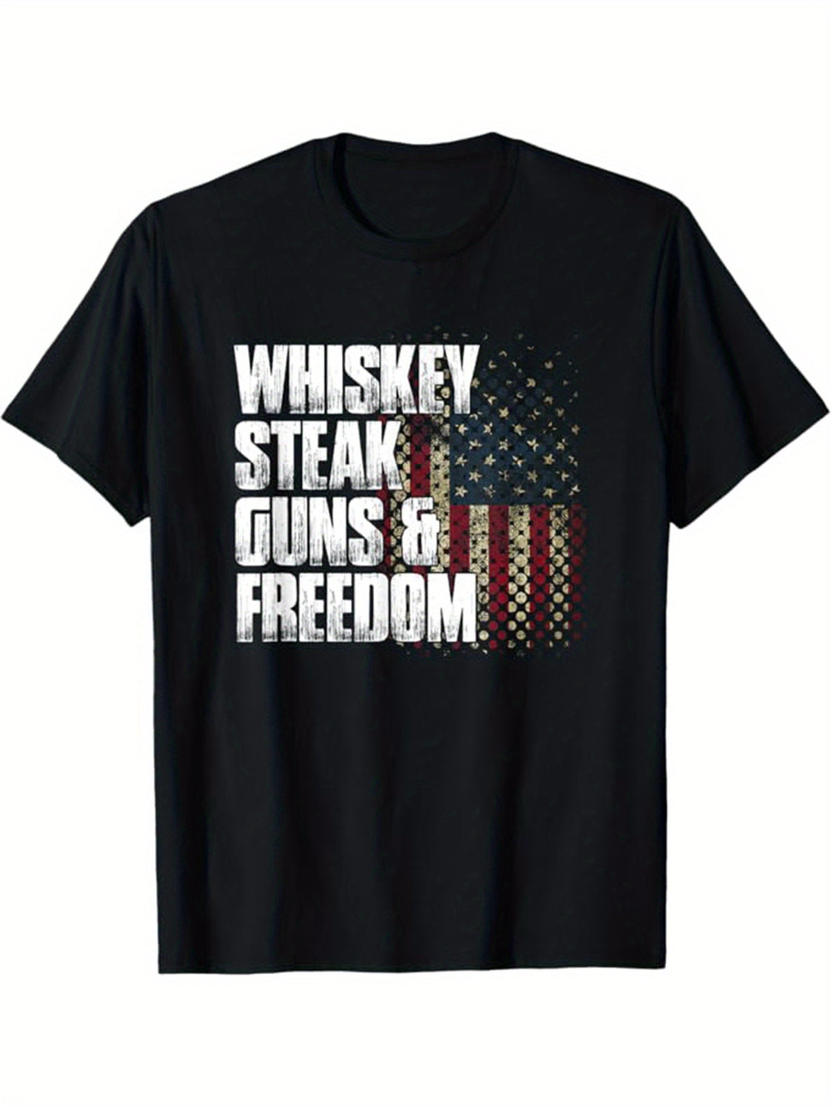 Whiskey Drinking Printed Men's Cotton Graphic T-shirt, Casual Short Sleeve Crew Neck T-shirt, Men's Tee For Outdoor