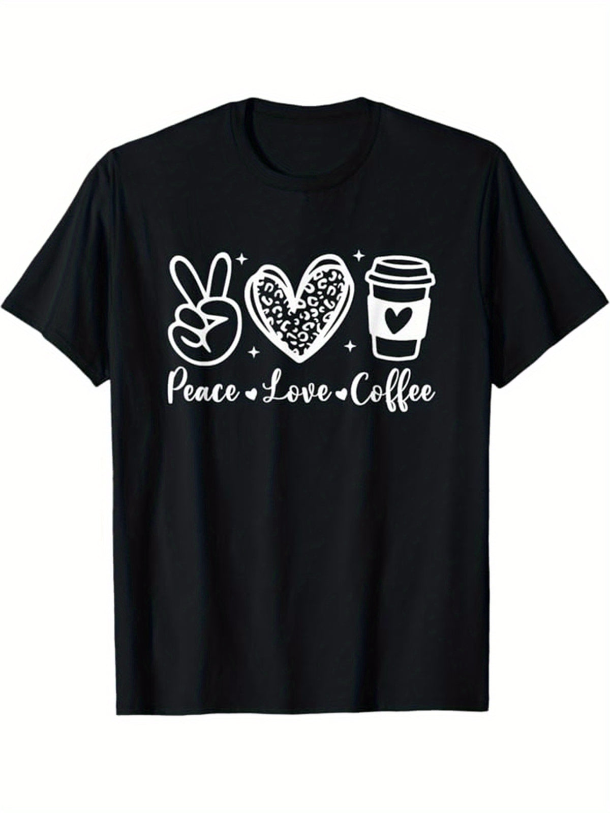 Coffee Printed Men's Cotton Graphic T-shirt, Casual Short Sleeve Crew Neck T-shirt, Men's Tee For Outdoor