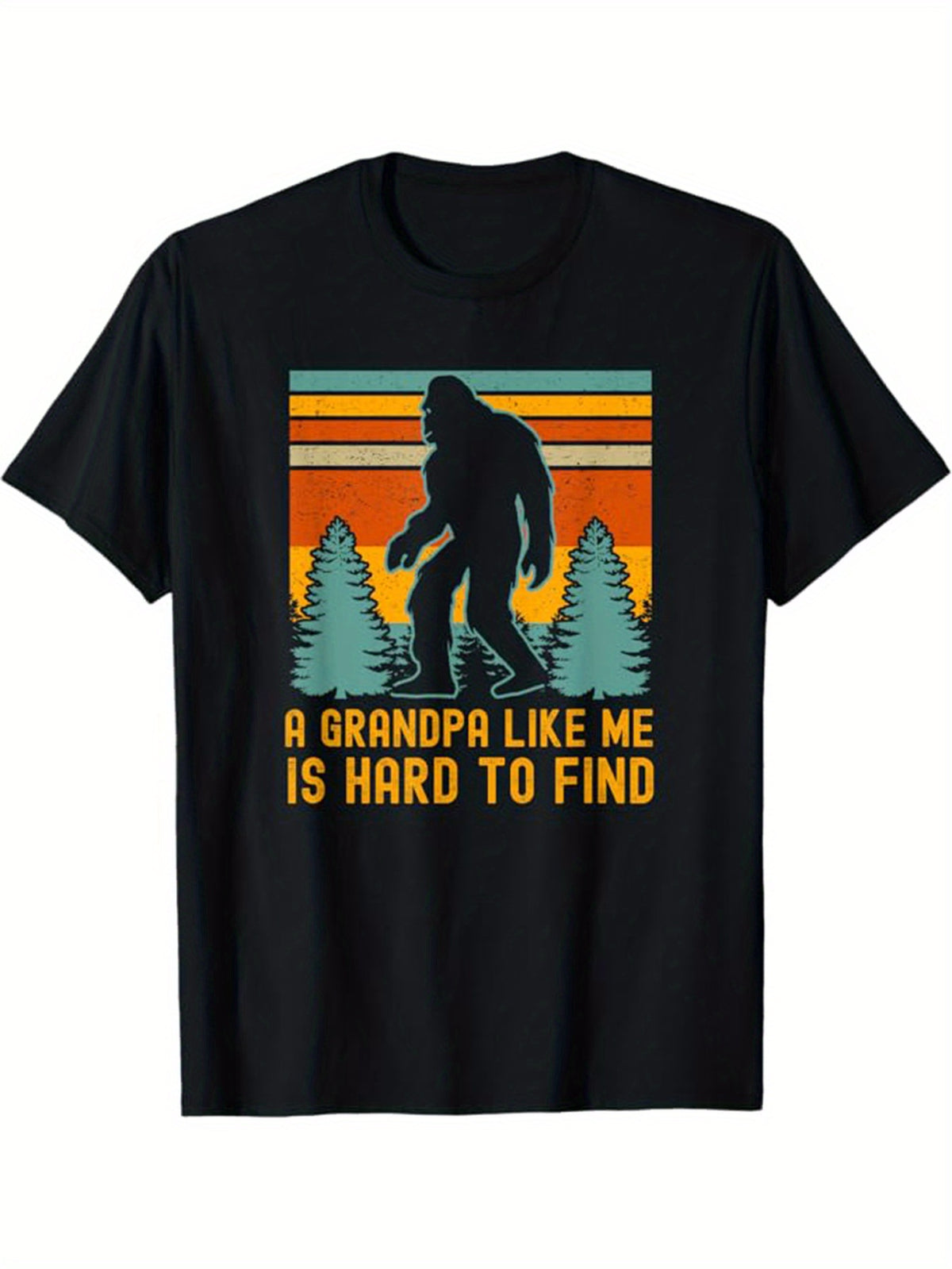 Grandpa Printed Men's Cotton Graphic T-shirt, Casual Short Sleeve Crew Neck Gamer T-shirt, Men's Tee For Outdoor