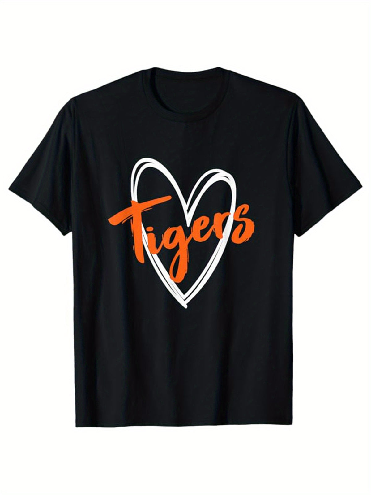 Cotton Graphic Men's Tiger Printed Casual Short Sleeve Crew Neck T-shirt for Outdoor Gamer