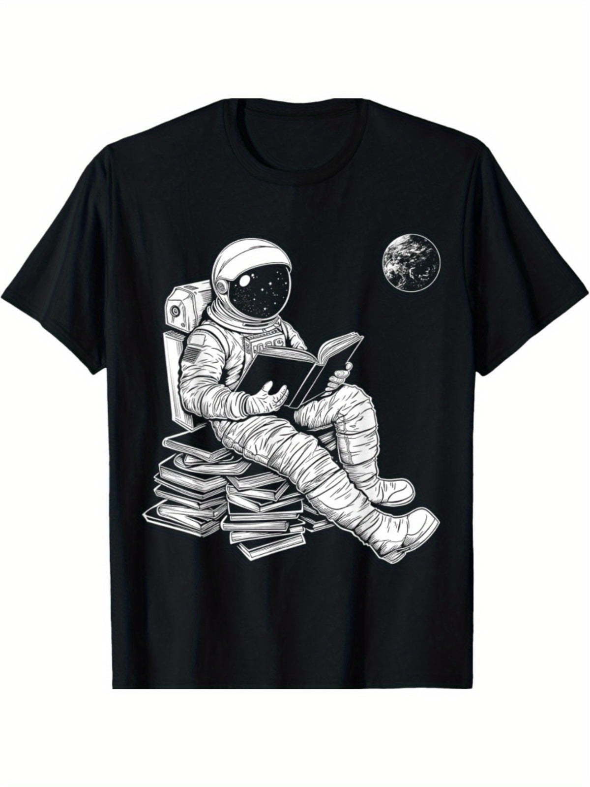 Astronaut Book Moon Space Art Astronaut T-Shirt