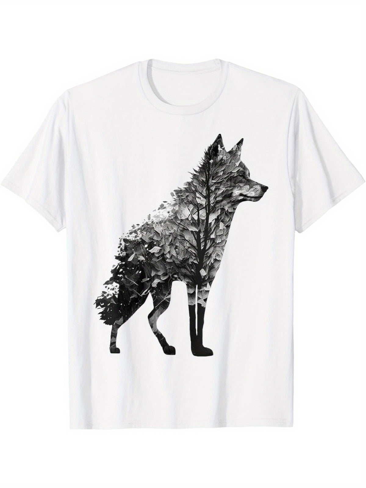 Wolf Forest Artwork Nature Art Animal T-Shirt