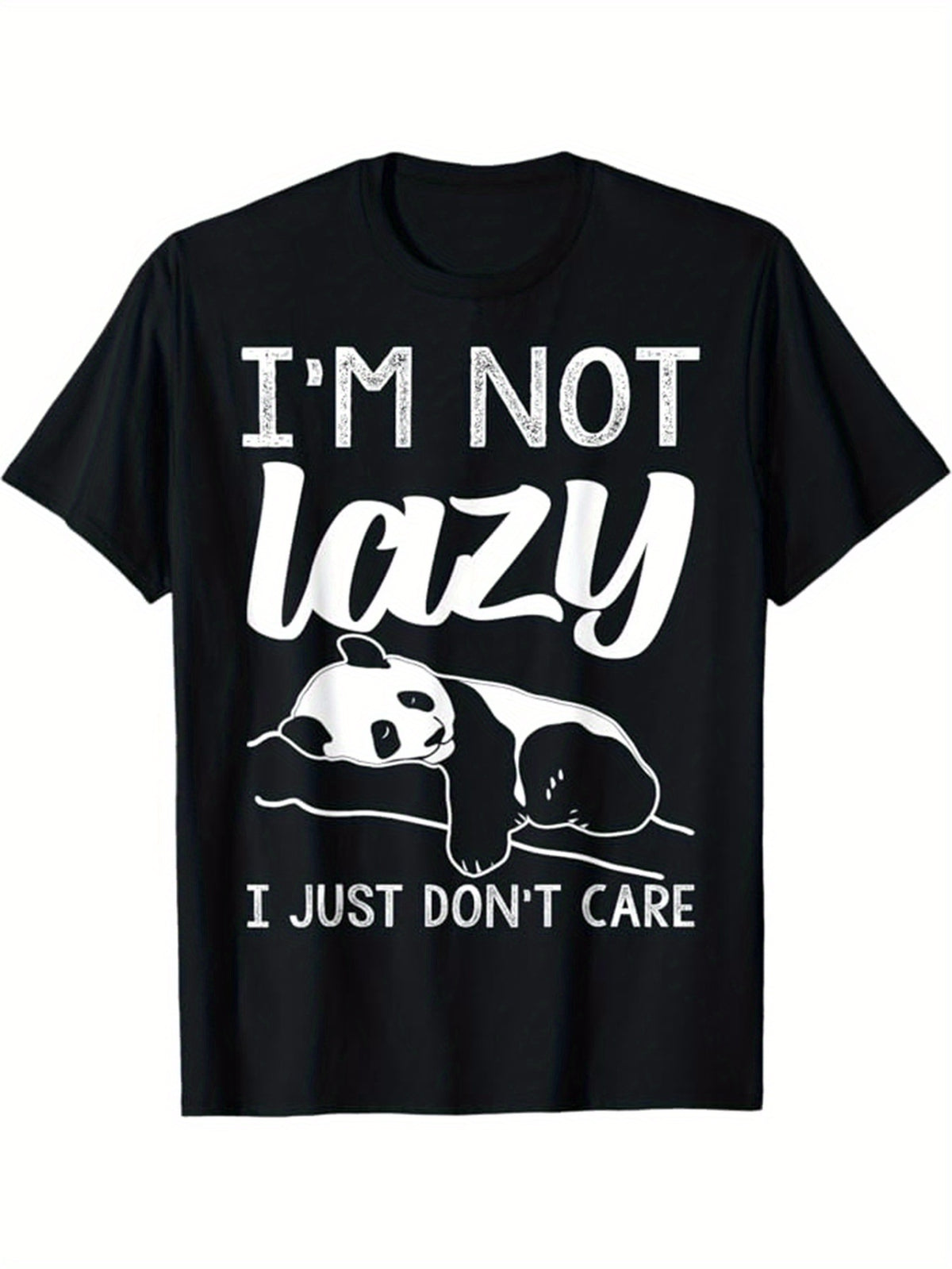 Panda Printed, Men's Cotton Graphic T-shirt, Casual Short Sleeve Crew Neck Gamer T-shirt, Men's Tee For Outdoor