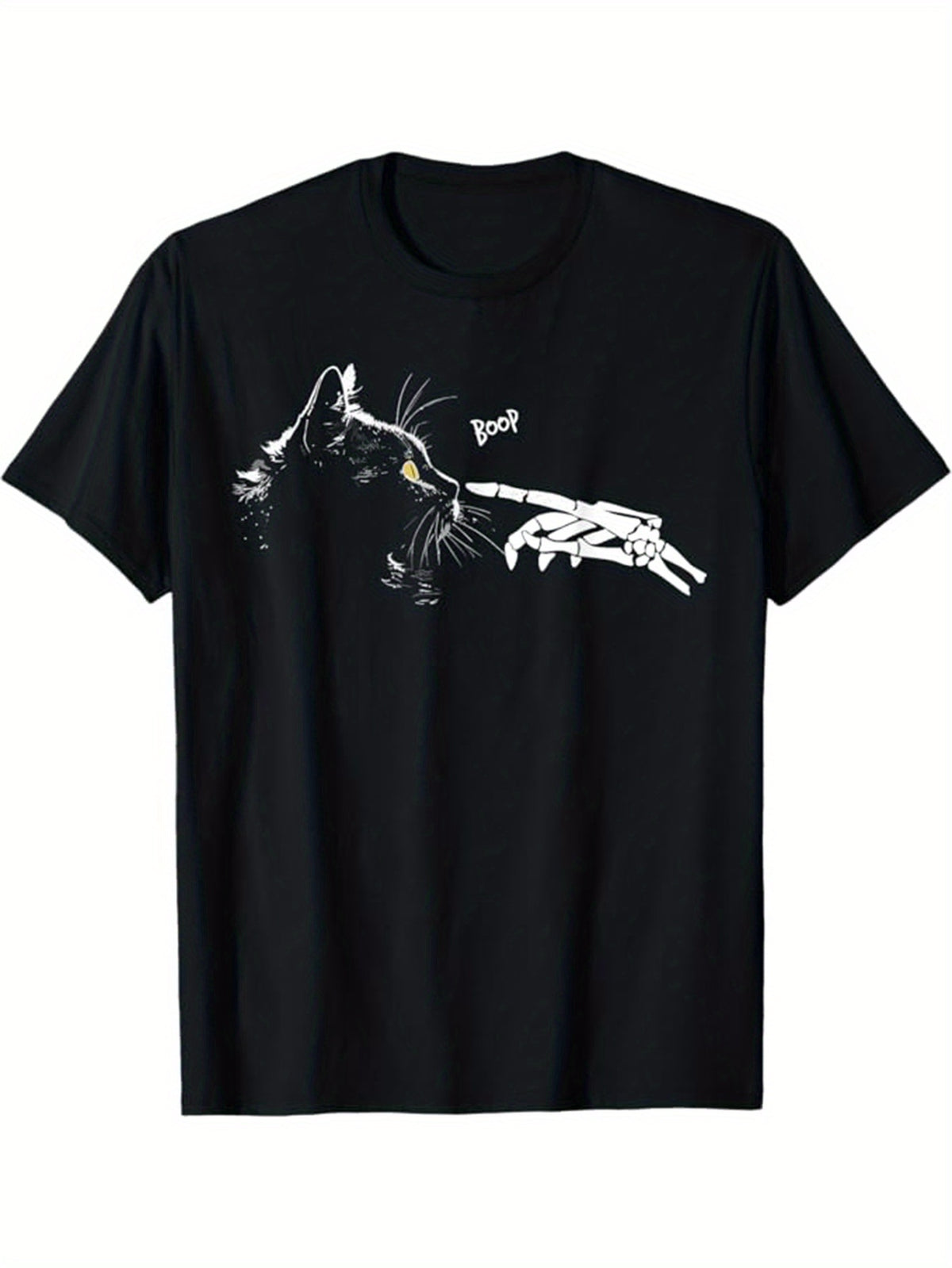 Skeleton Print Men's Cotton T-shirt, Graphic Tee Men's Outdoor Clothes, Men's Halloween Clothing, Casual Short Sleeve Crew Neck T-shirt, Tops For Men, Gift For Men