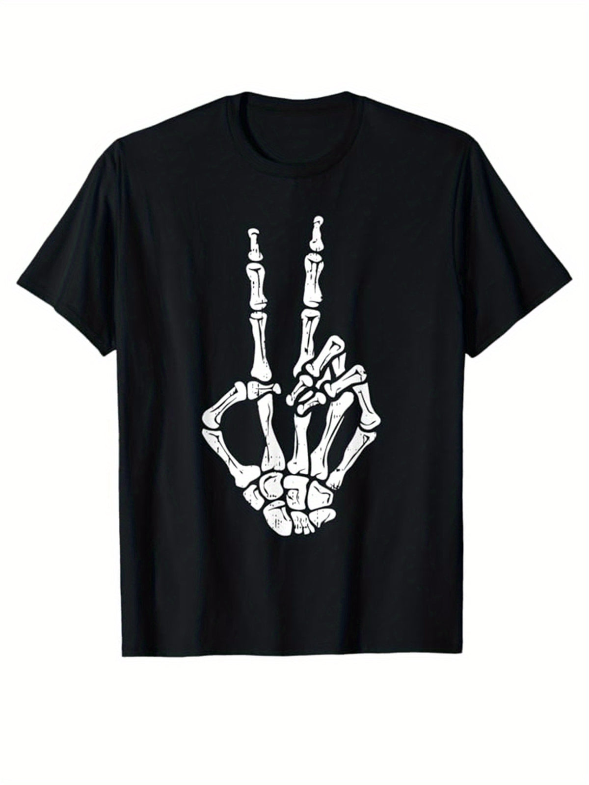 Skeleton Print Men's Cotton T-shirt, Graphic Tee Men's Outdoor Clothes, Men's Halloween Clothing, Casual Short Sleeve Crew Neck T-shirt, Tops For Men, Gift For Men