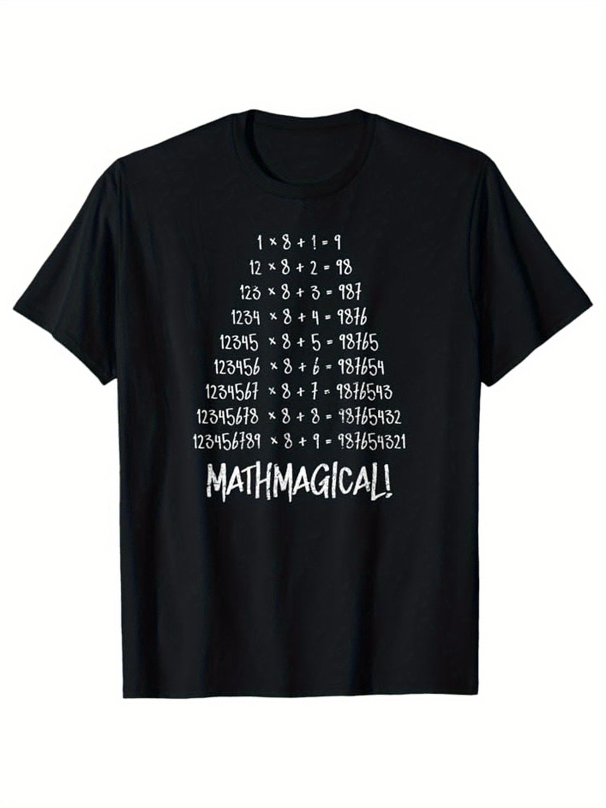 Math Print Men's Cotton Funny T-shirt, Graphic Tee Men's Outdoor Clothes, Men's Halloween Clothing, Casual Short Sleeve Crew Neck T-shirt, Tops For Men, Gift For Teacher