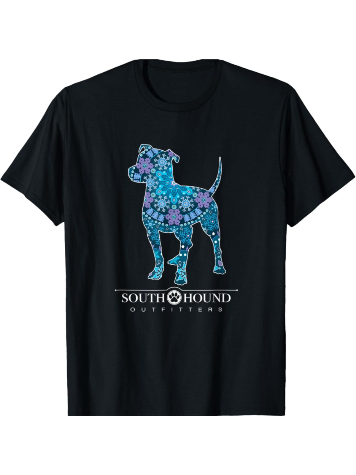 Pitbull Dog, Bohemian Snowflake Pattern T-Shirt