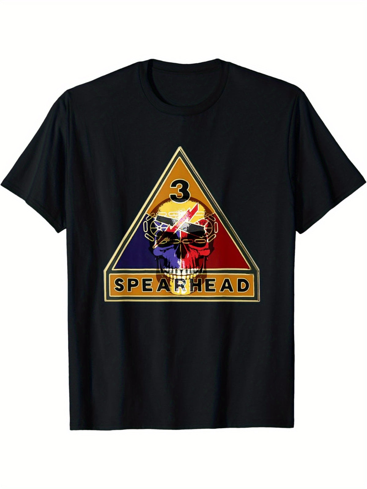 3rd Armored Division Spearhead Skull Overlay print T-Shirt