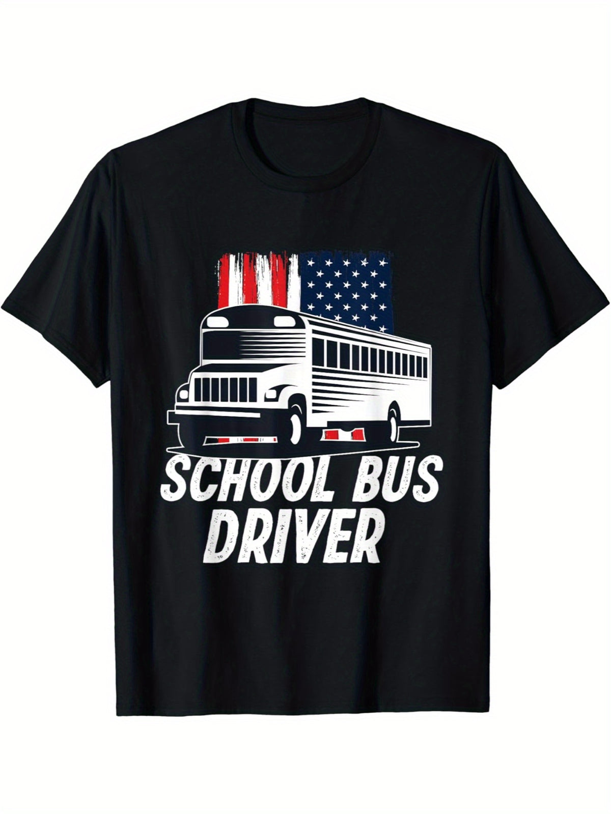 Patriotic School Bus Driver American Flag T-Shirt