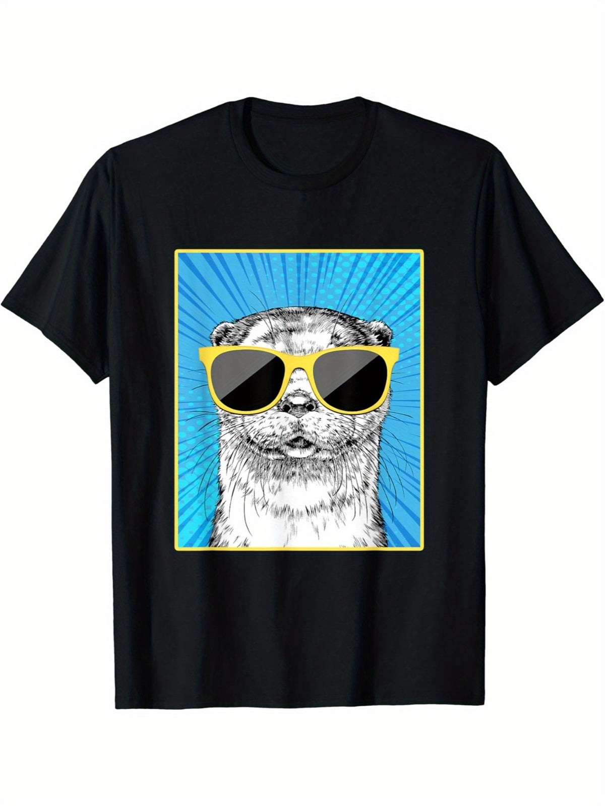 Otter Portrait Pop Art Animal with Sunglasses T-Shirt