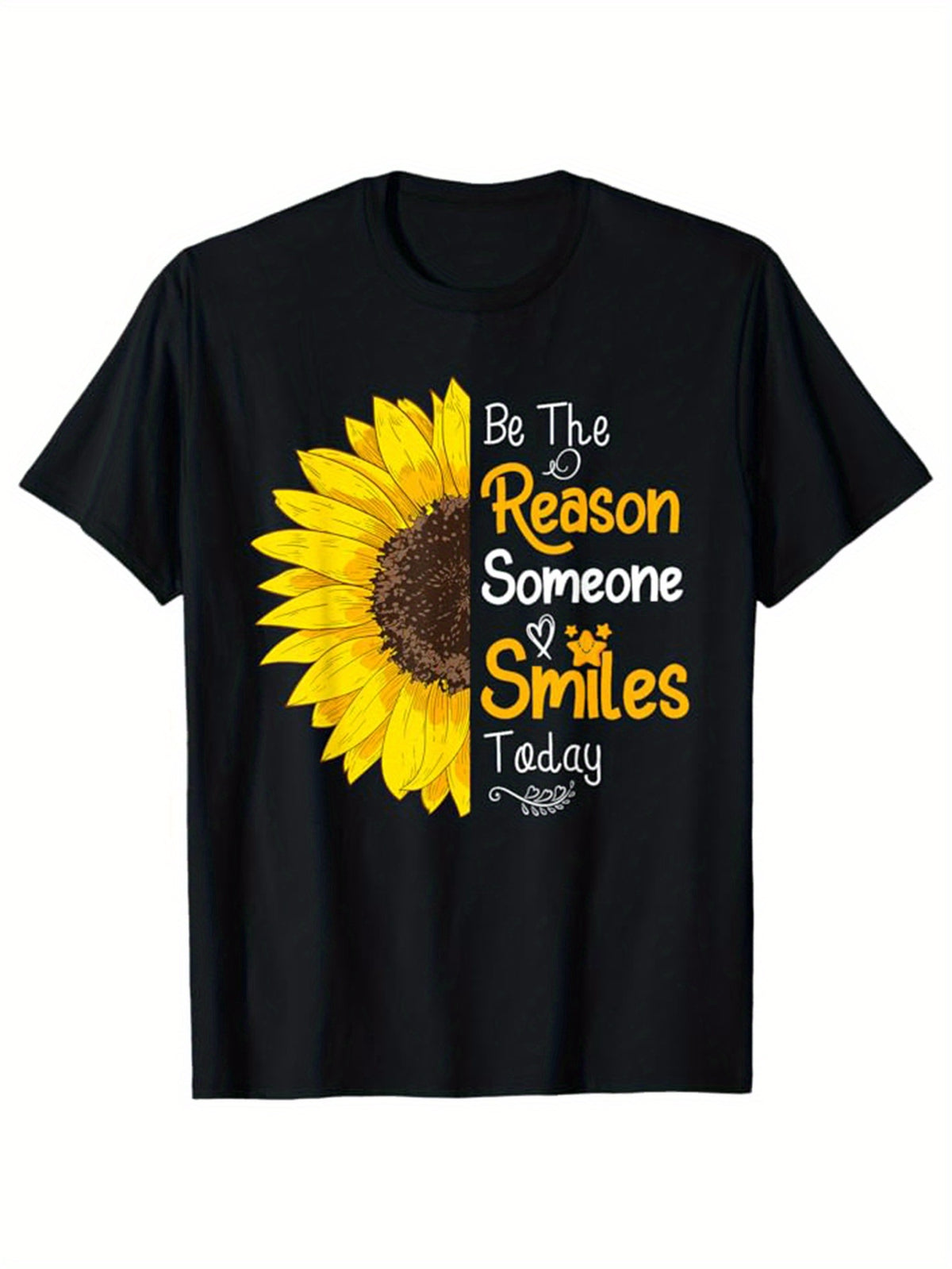 Smile Print Men's Cotton T-shirt, Graphic Tee Men's Funny Happy Outdoor Clothes, Men's Clothing, Casual Short Sleeve Crew Neck T-shirt, Tops For Men, Gift For Men