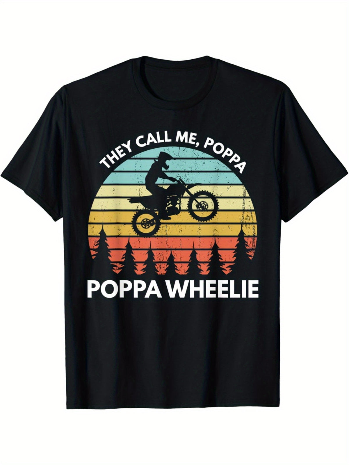 Funny Motocross Vintage Dirt Bike Poppa Wheelie Braaap T-Shirt