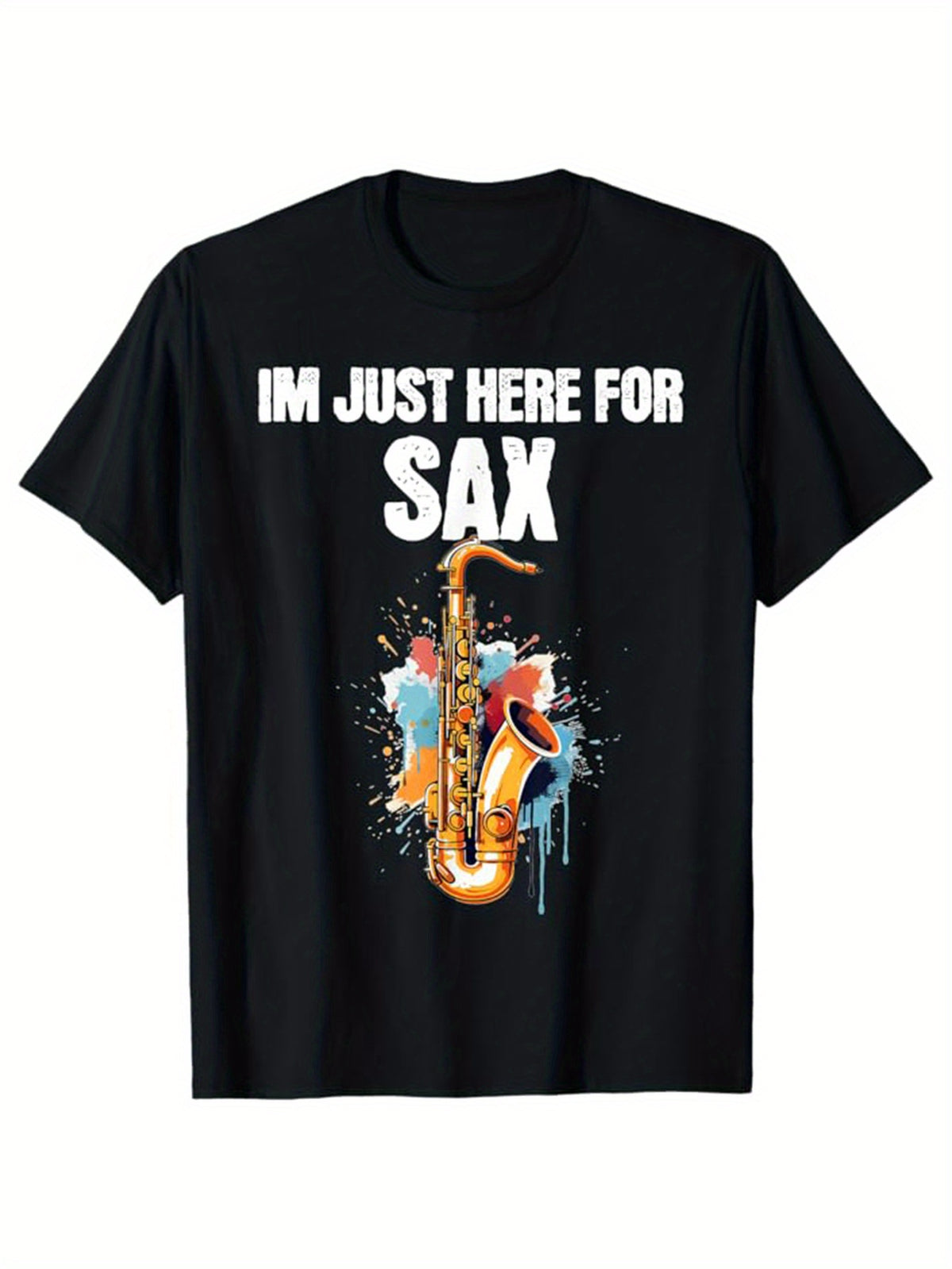 Men's 100% Cotton I'm Just Here Graphic Print T-shirt, Short Sleeve Crew Neck Tee, Men's Clothing For Summer Outdoor